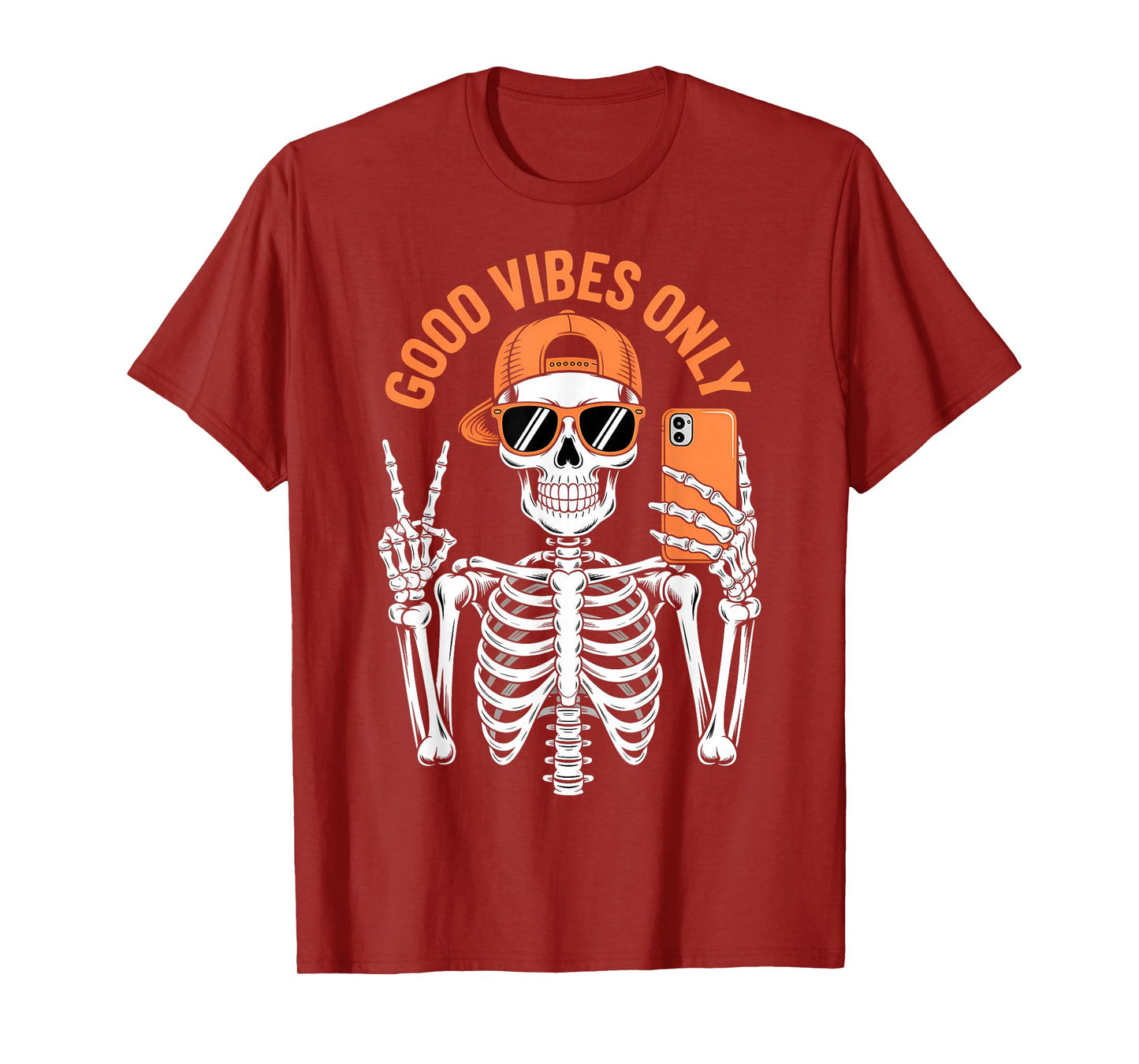 Funny Halloween Skeleton Selfie Costume T-Shirt