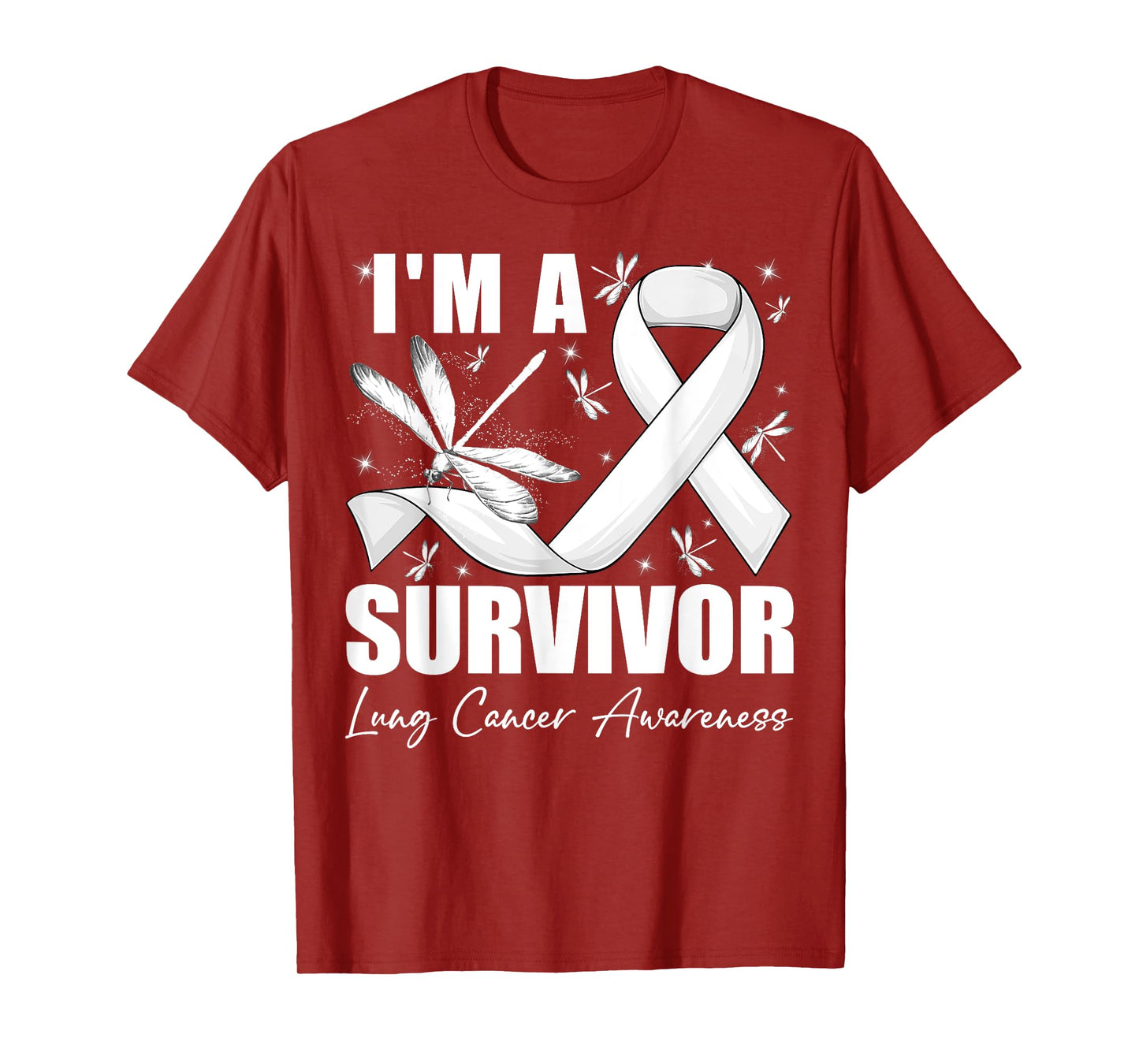 I'm A Survivor Lung Cancer Awareness Month Fighter Dragonfly T-Shirt