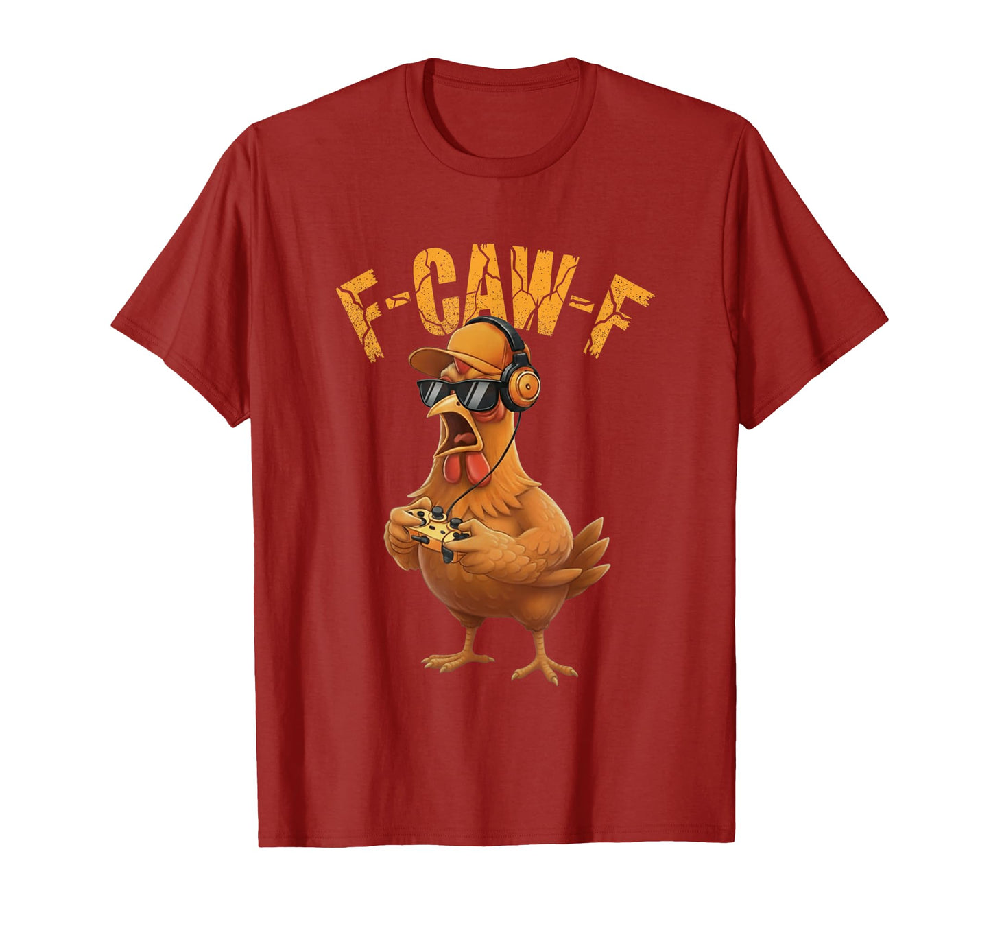 Funny F-CAW-F Gaming Rooster Respawn Meme Gamer Humor Quote T-Shirt