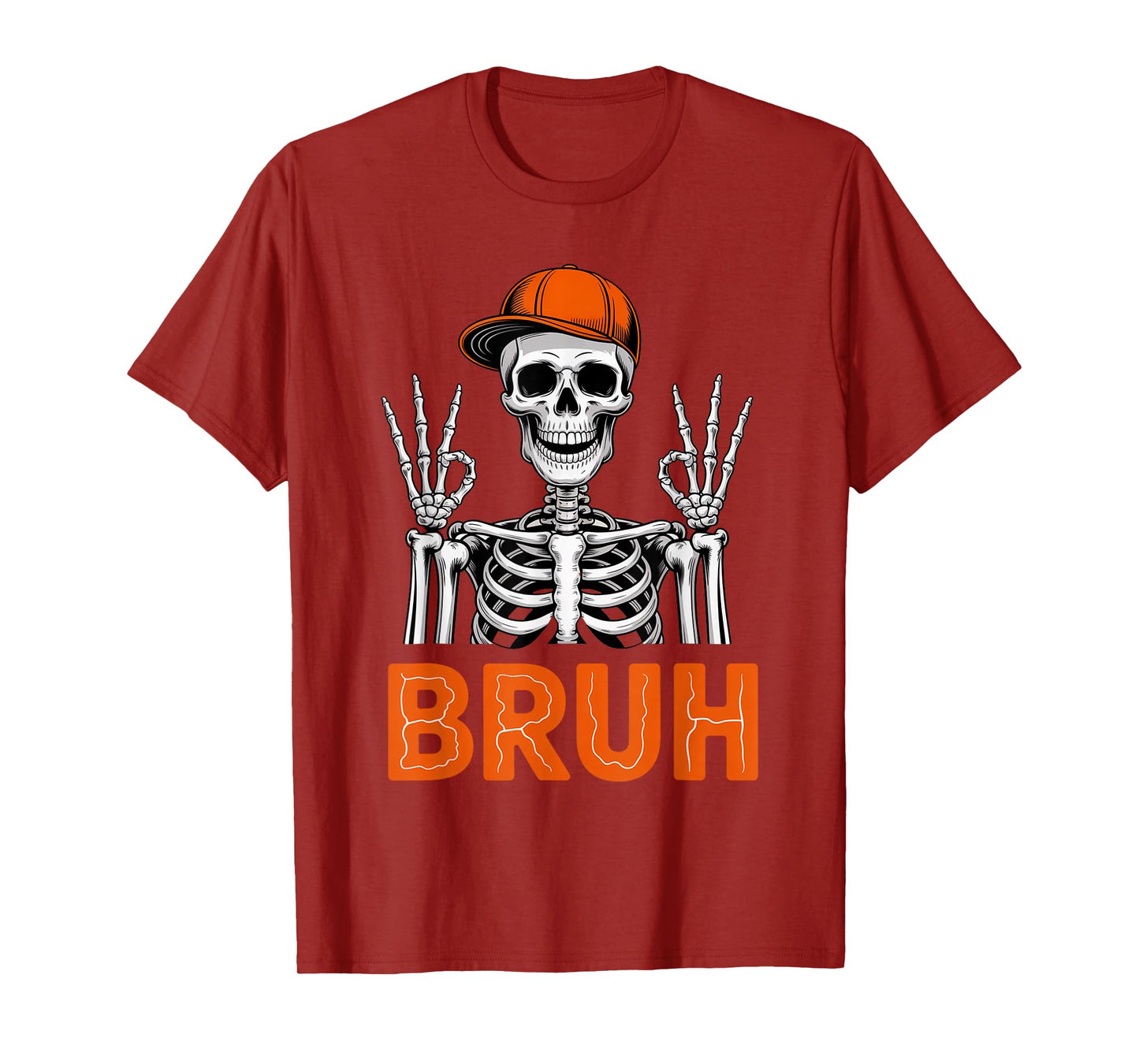 Skeleton Rock On Bruh Halloween for Mens Boys Kids Toddlers T-Shirt