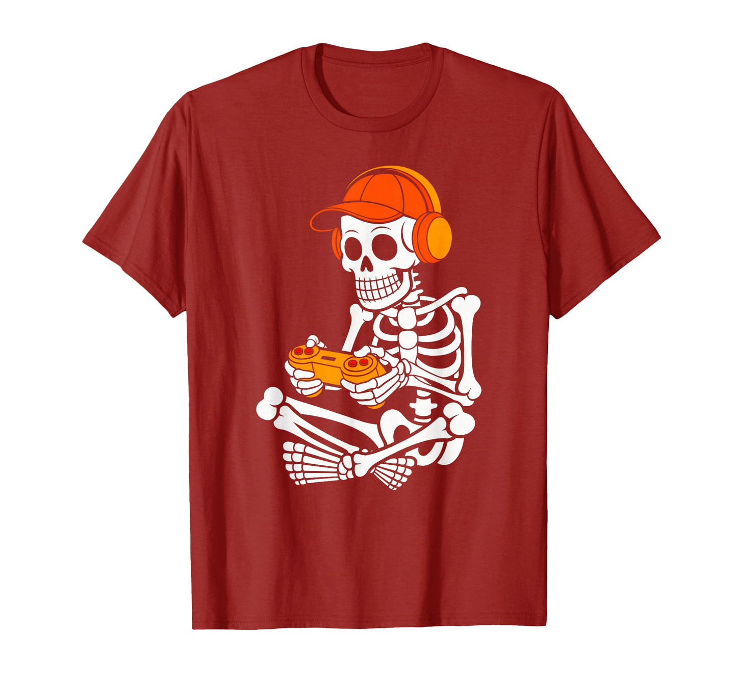 Skeleton Video Game Halloween Gaming Gamer Boys Men Kids T-Shirt