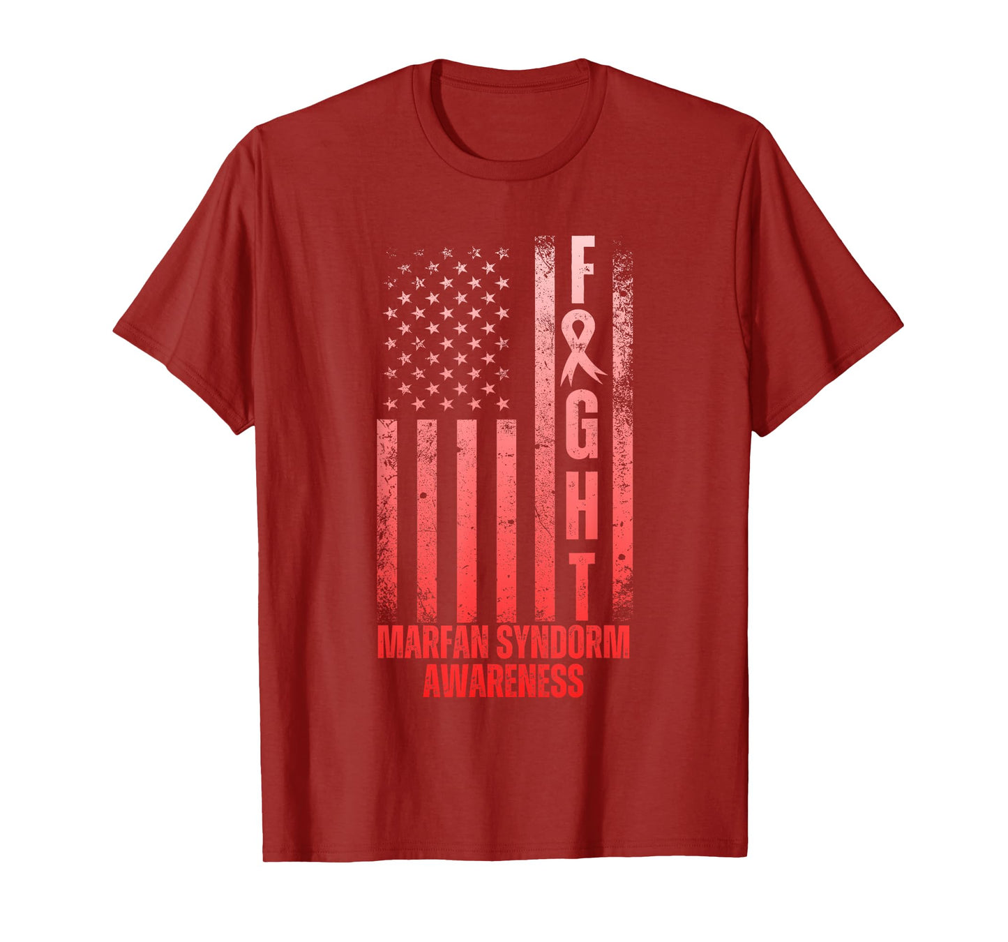 Fight Marfan Syndrome Awareness Fighters Wear Red Messy Bun T-Shirt