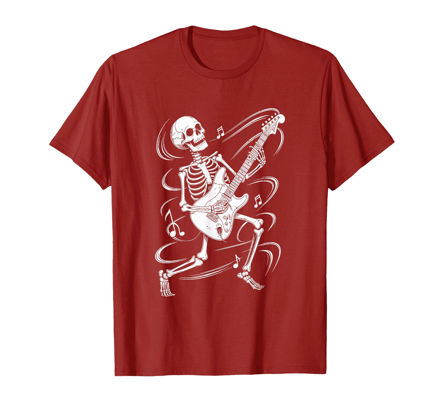 Skeleton Playing Acoustic Guitar Vintage Rock Funny Guitar T-Shirt