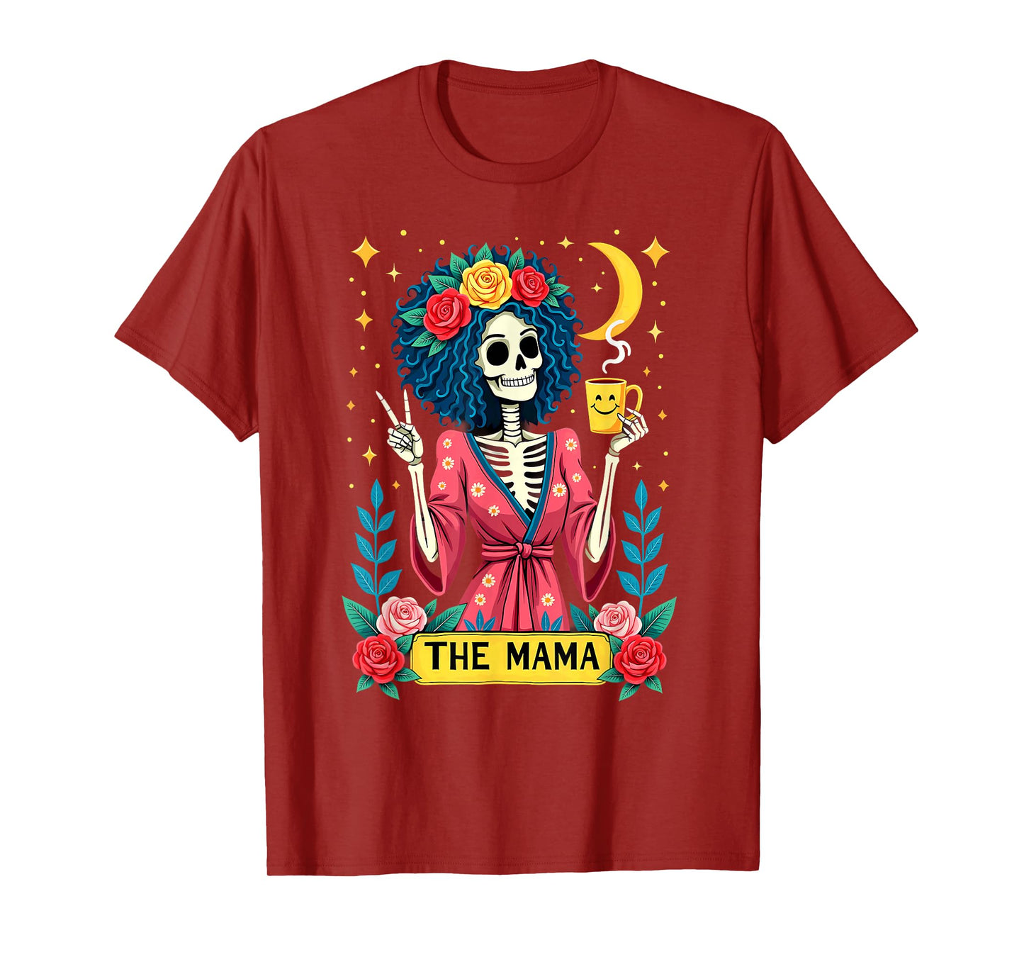 Gothic Tarot Card The Mama Skeleton Halloween T-Shirt