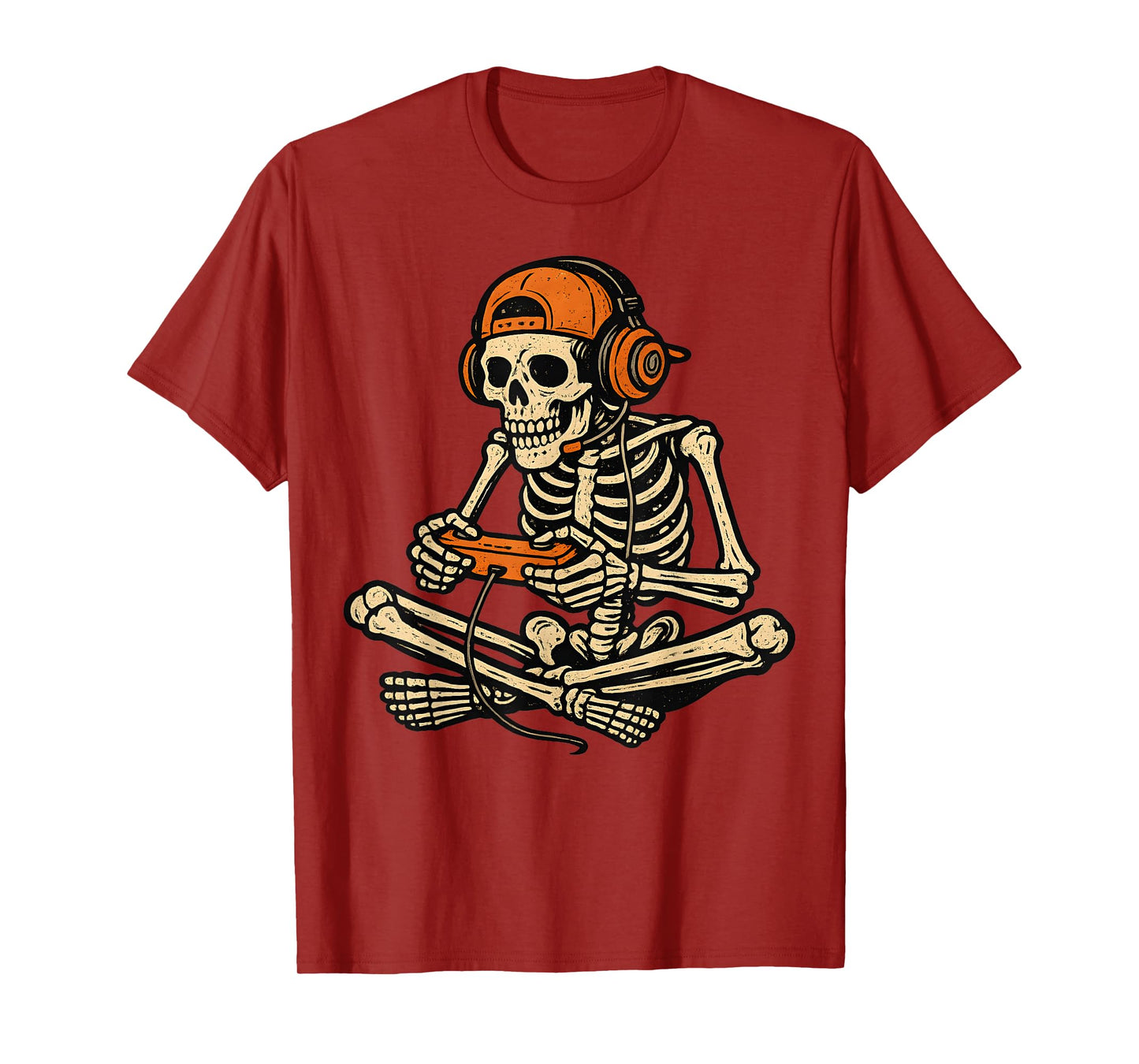 Halloween Skeleton Gamer Video Gaming Funny Gaming Skeleton T-Shirt