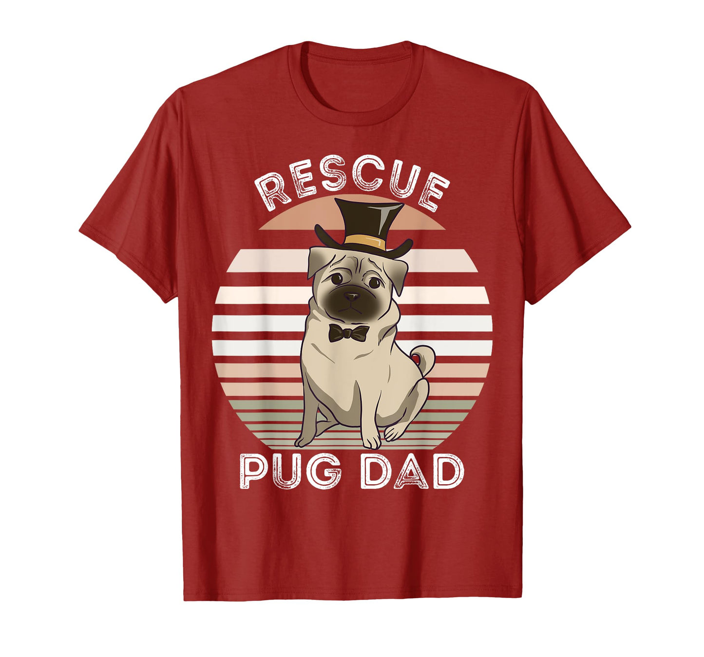 Rescue Pug Dad Tee Funny Vintage Dog Lovers Men Women Kids T-Shirt