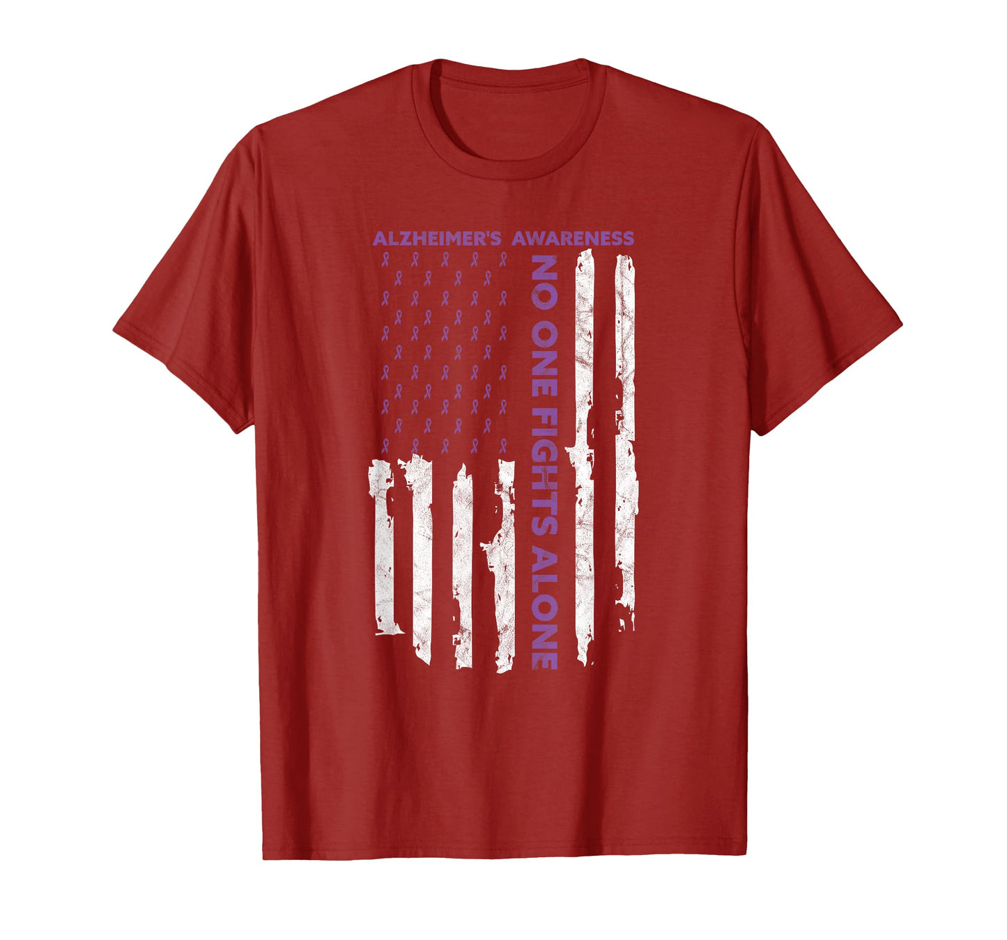 Alzheimer's Awareness Month American Flag Warrior Dementia T-Shirt