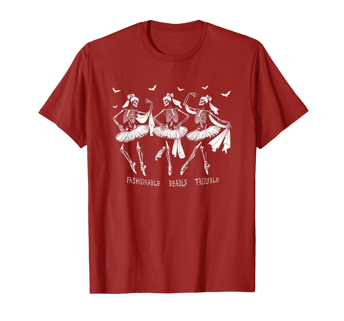 Skeleton Ballerina Dance Fashion Deathly Trouble Halloween T-Shirt