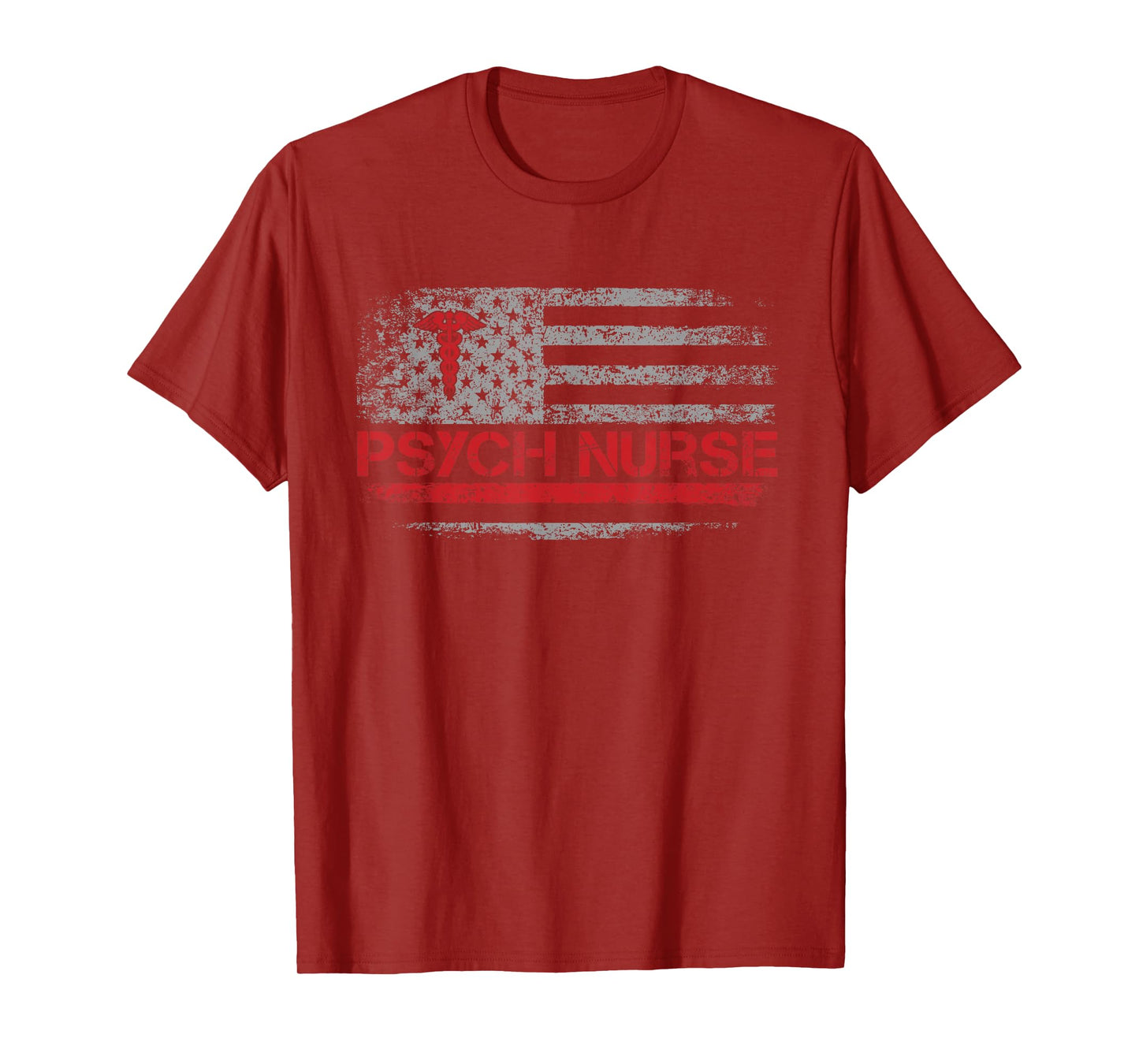 American Flag Psychiatric Nurse RN Mental Health Psych Nurse T-Shirt