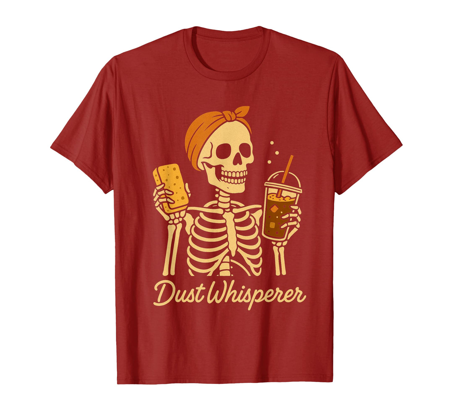 Dust Whisperer Funny Cleaning Skeleton T-Shirt