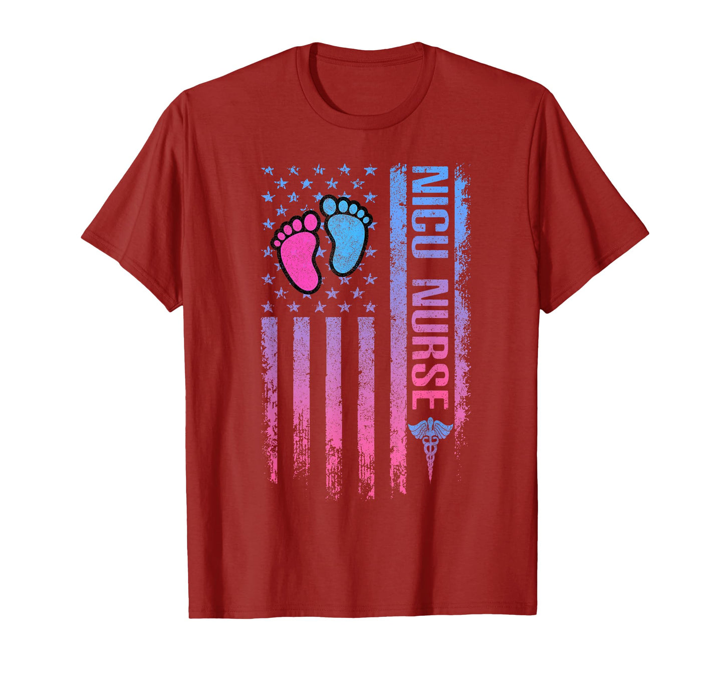Cute American Flag - Patreotic NICU Nurse T-Shirt for Women Men
