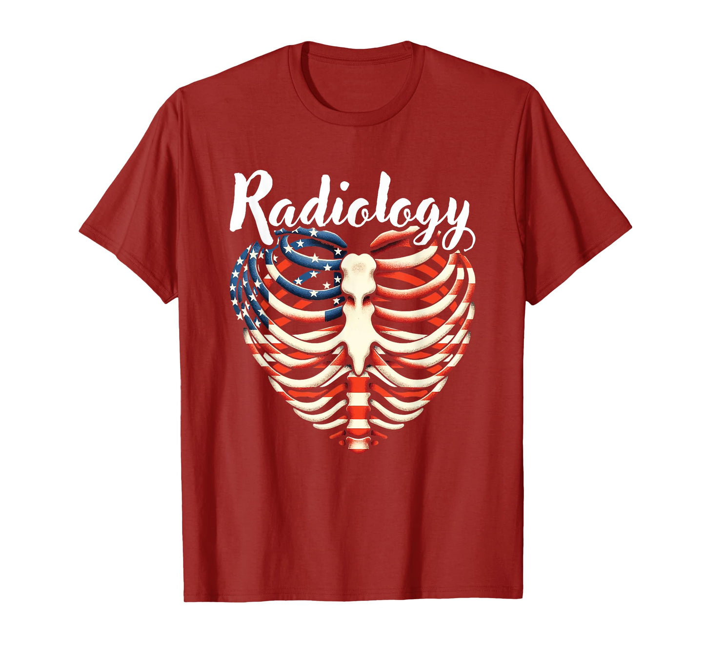 Radiology Ribcage Heart American Flag Radiologic Technology T-Shirt