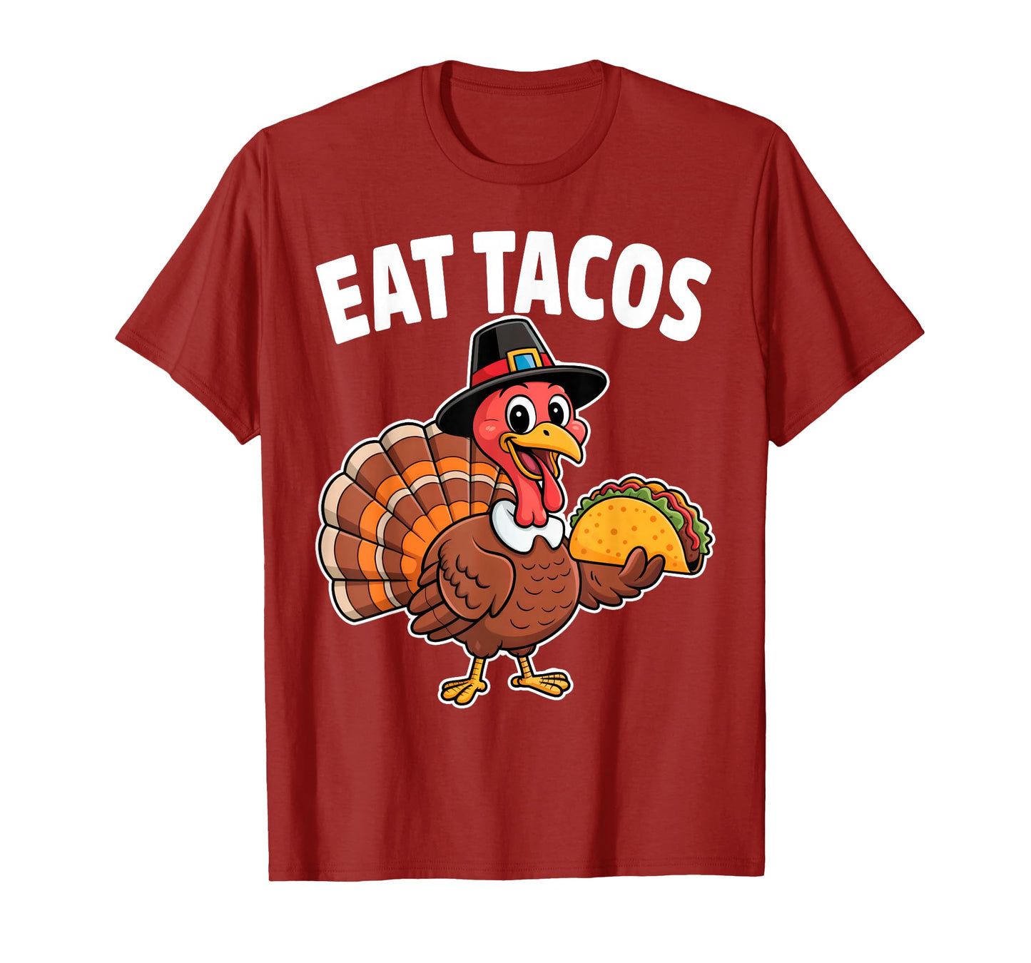 Funny Mexican Thanksgiving Turkey Eating Tacos Boy Girls T-Shirt