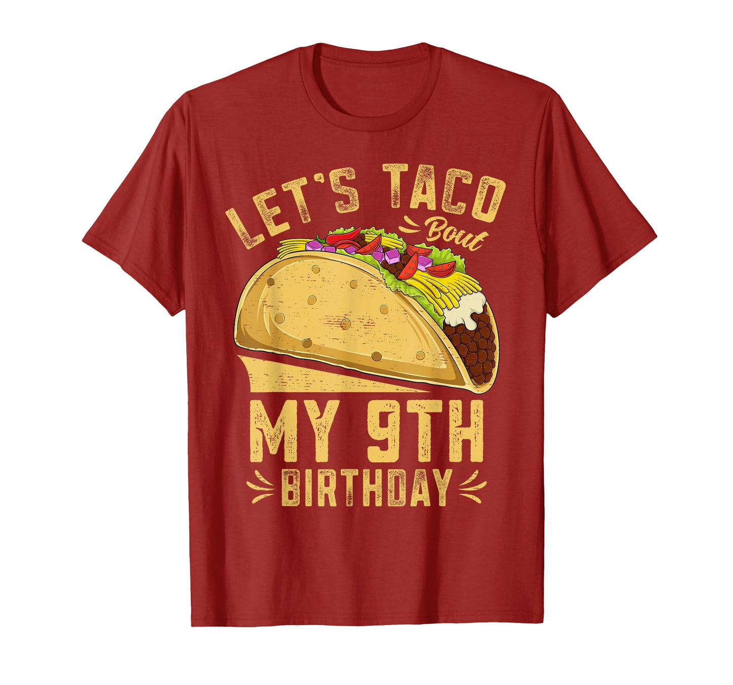 9 Year Old Funny Taco 9th Birthday Boys Girls Kids T-Shirt