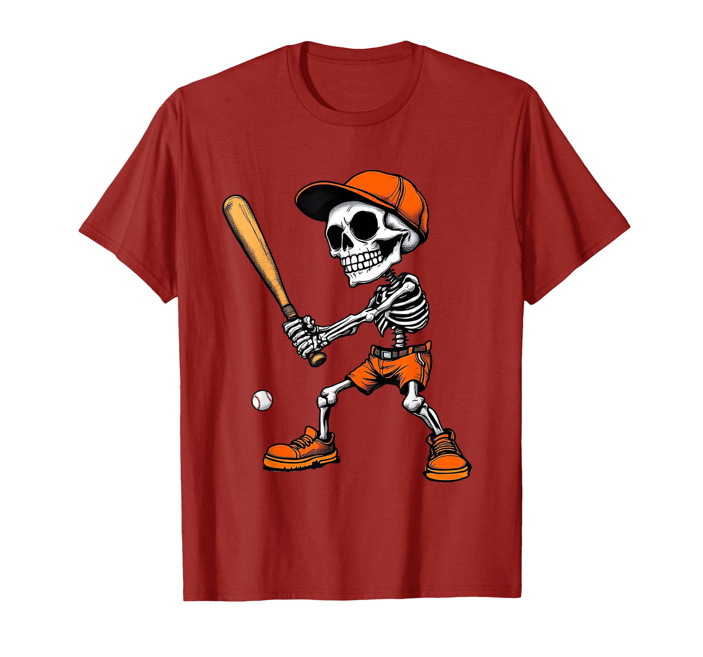 Cool Skeleton Baseball Funny Sports Skeleton Design T-Shirt