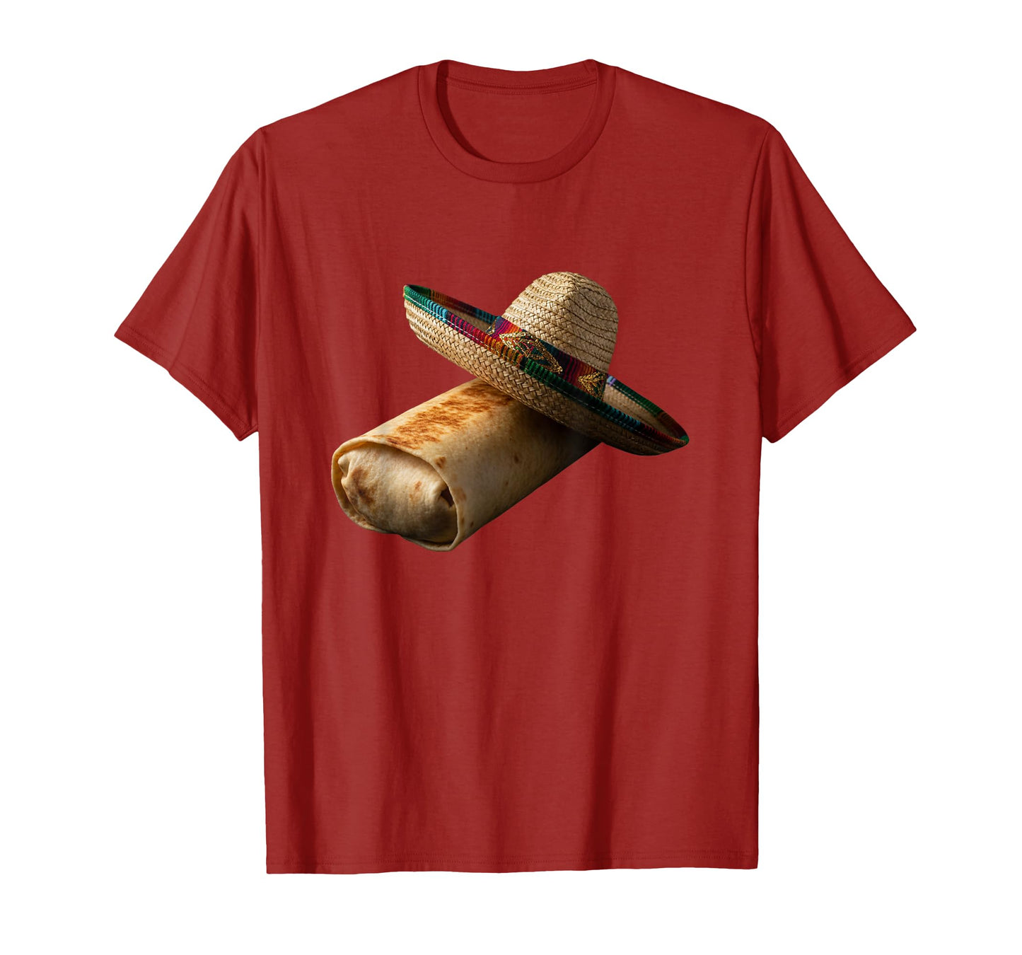 Taco Burrito Wearing Sombrero Funny Mexican Food Fiesta T-Shirt