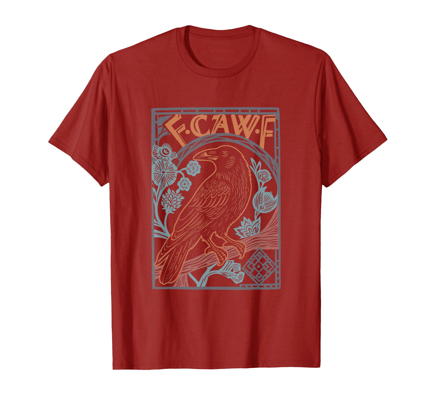 Retro F-Caw-F Black Crow Funny Black Bird Saying Meme Dark T-Shirt