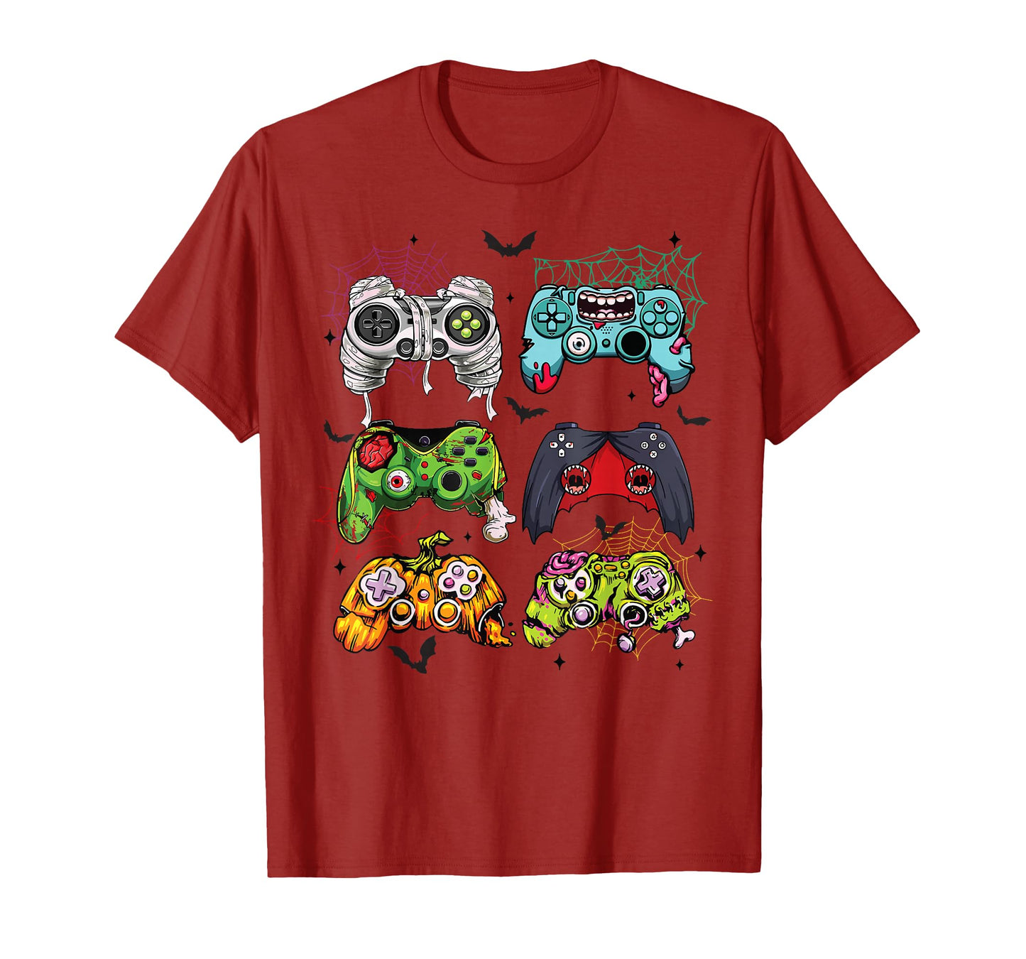 Funny Spooky Halloween Gaming Controller Video Gamer Boy Men T-Shirt
