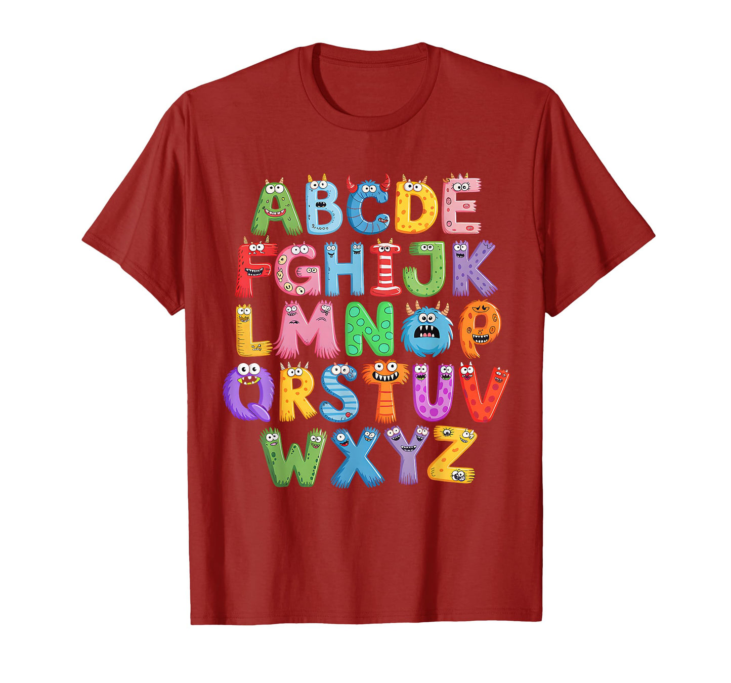 Monster ABC Cute Alphabet Halloween Teacher Costume Kids T-Shirt
