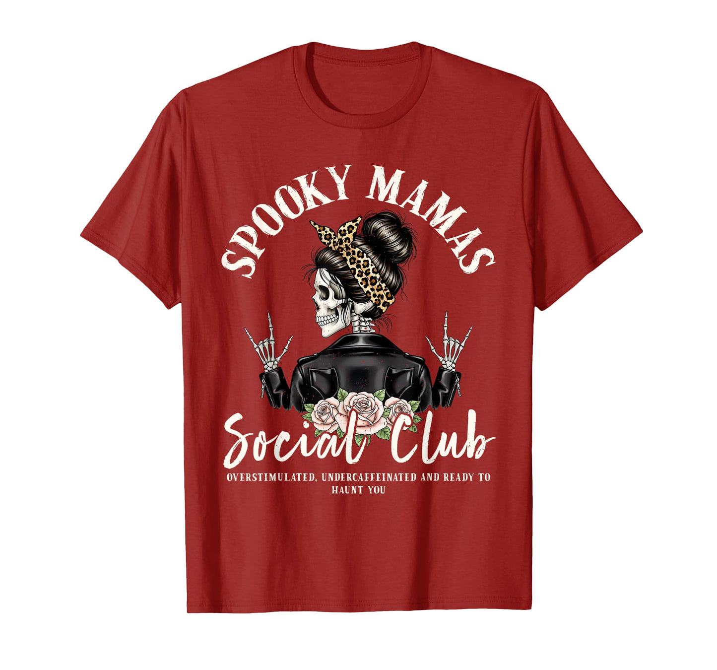Spooky Mamas Social Club Halloween Vibe Skeleton Women Funny T-Shirt