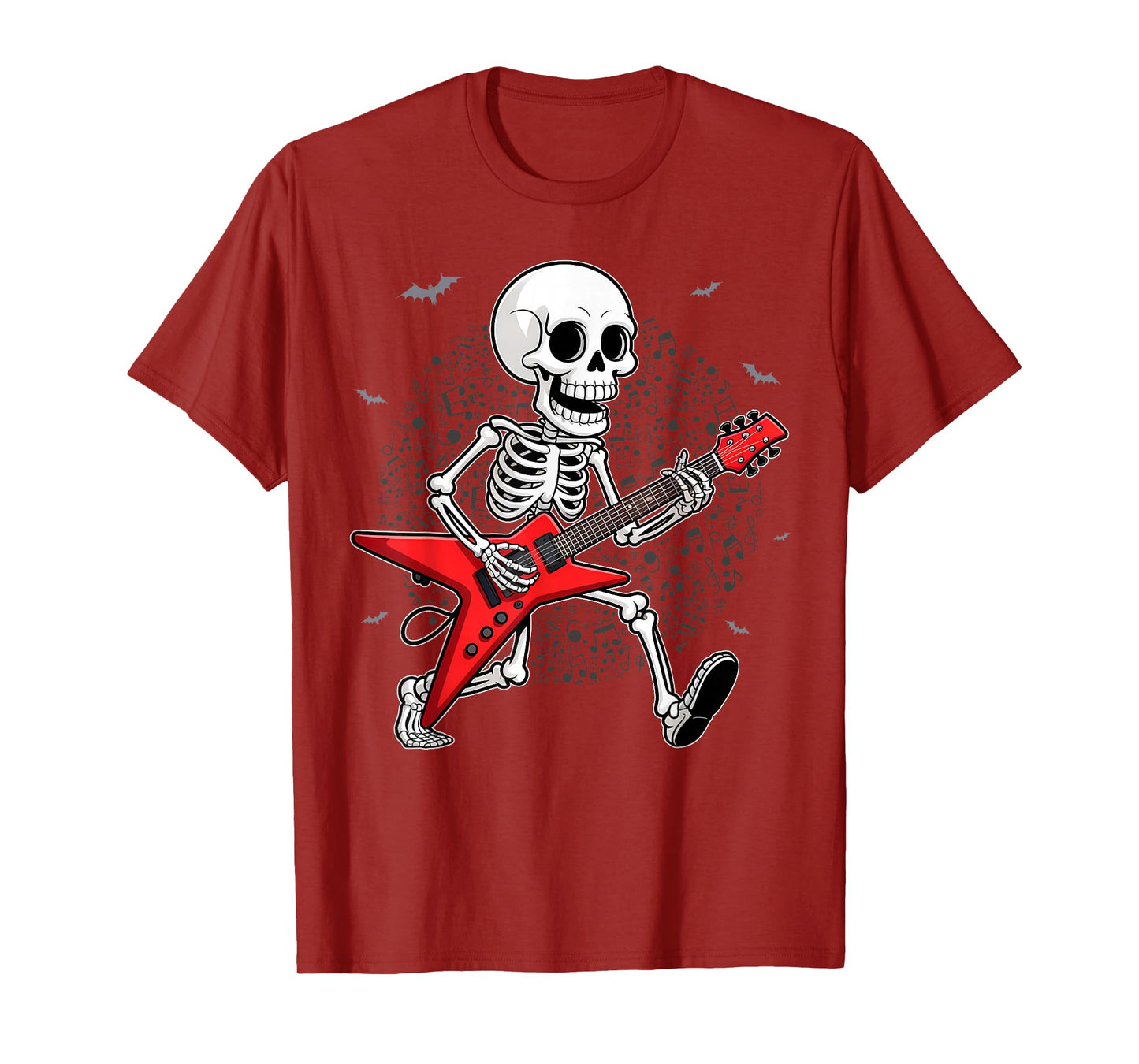 Skeleton Playing Guitar Halloween T-Shirt