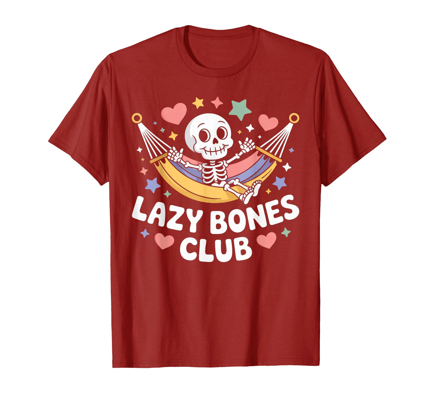 Lazy Bones Club Cartoon Skeleton Hammock T-Shirt