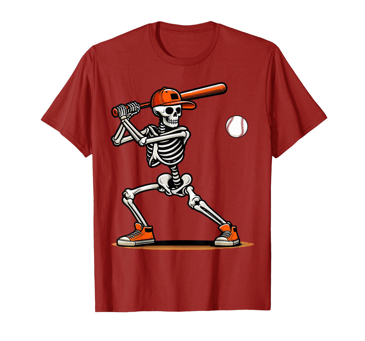 Baseball Skeleton Spooky Boys Halloween Baseball Player T-Shirt