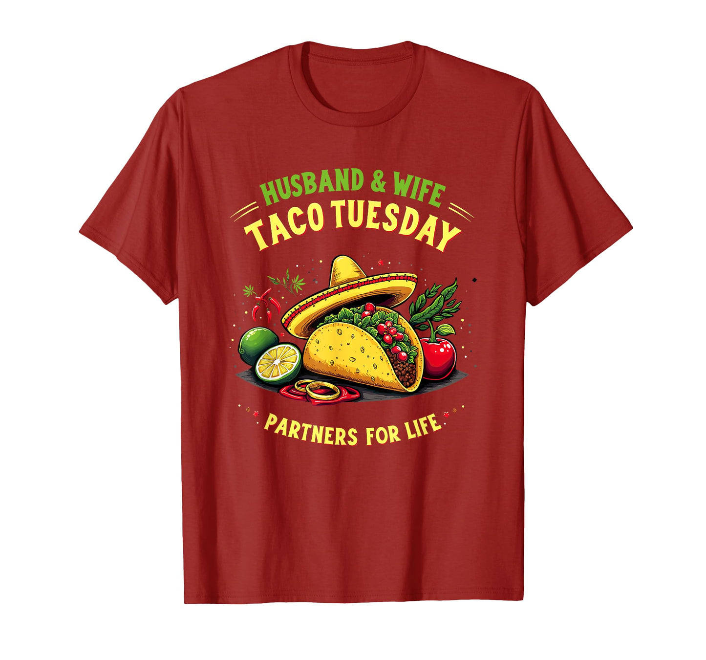 Husband and Wife Taco Tuesday Partners Matching Couple T-Shirt