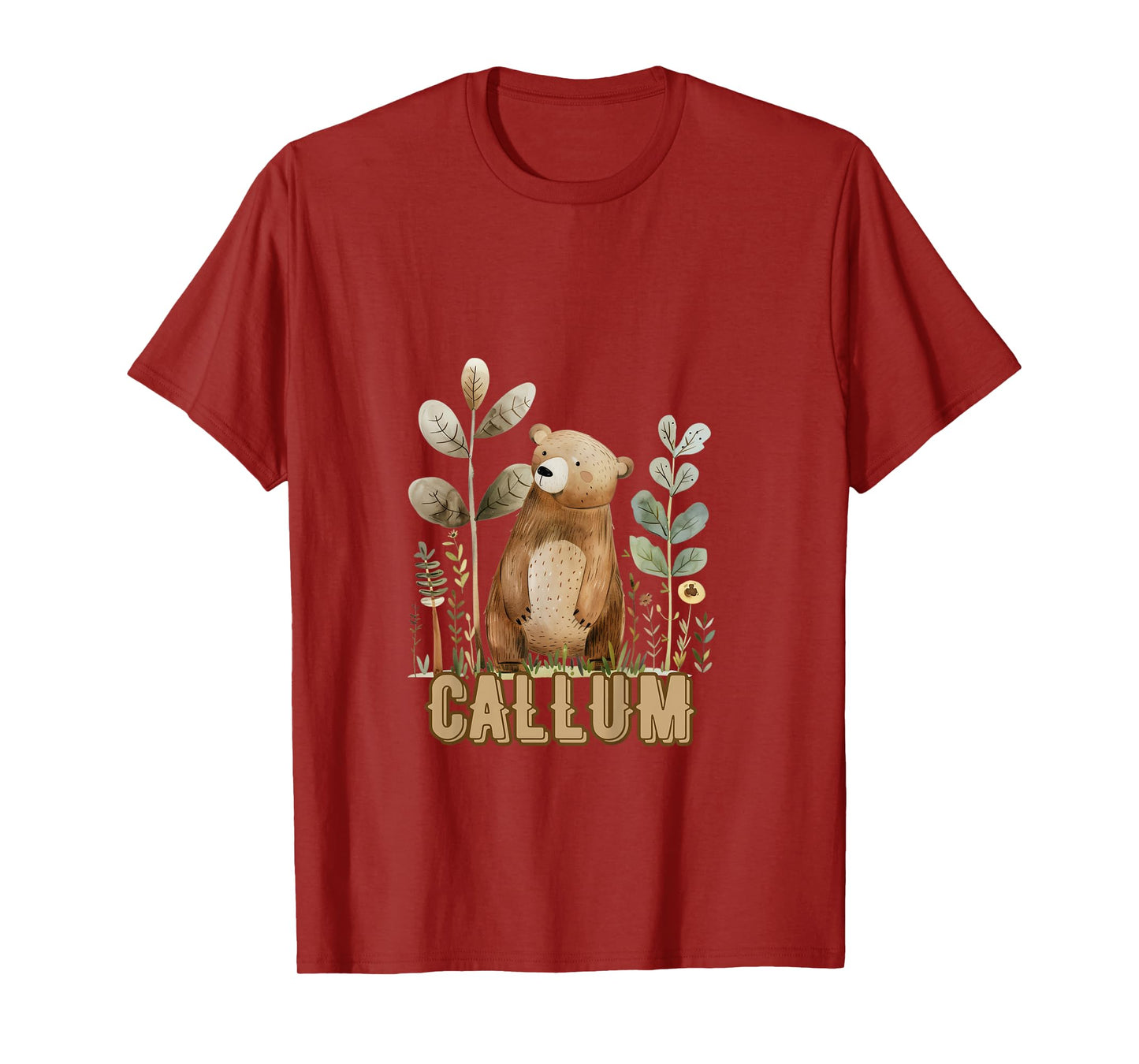 Kids Woodland Bear Forest Animals Personalized CALLUM T-Shirt