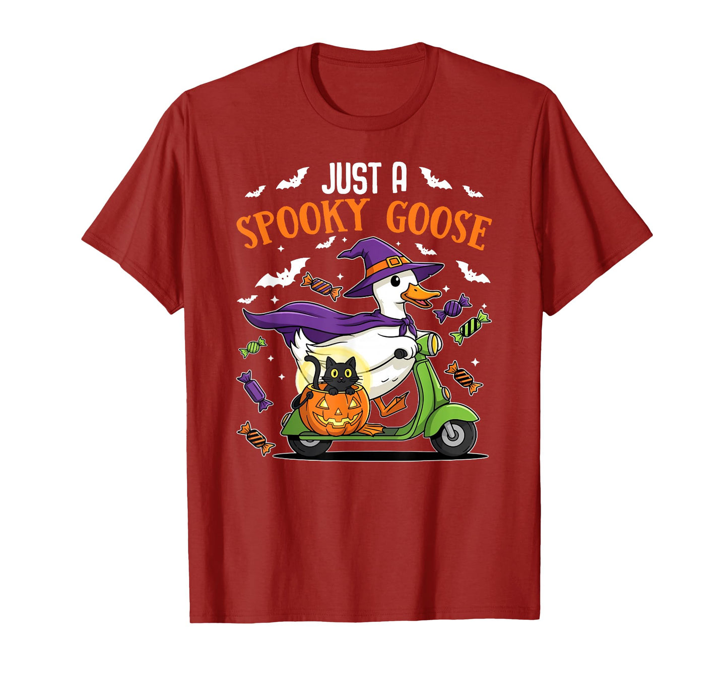 Just A Spooky Goose Halloween Silly Goose Funny Halloween T-Shirt