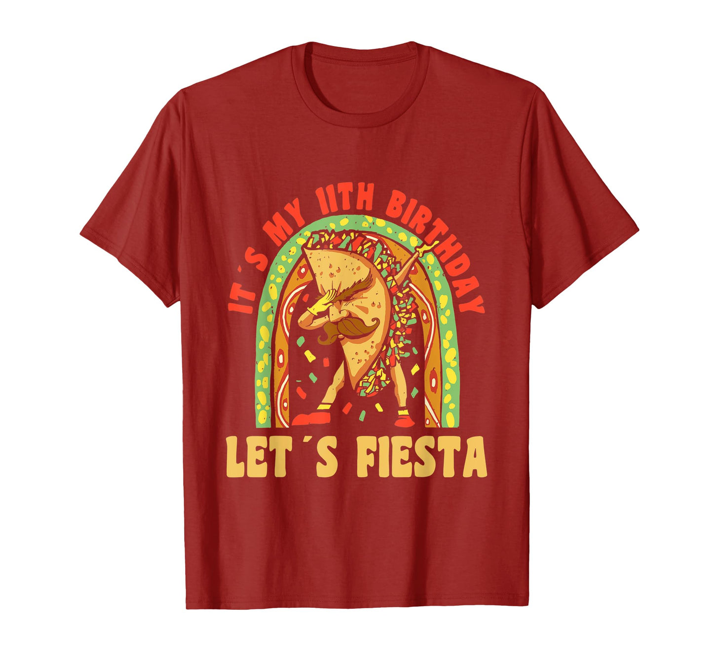 Happy 11 Birthday 11 Year Dabbing Taco Fiesta 11th Birthday T-Shirt