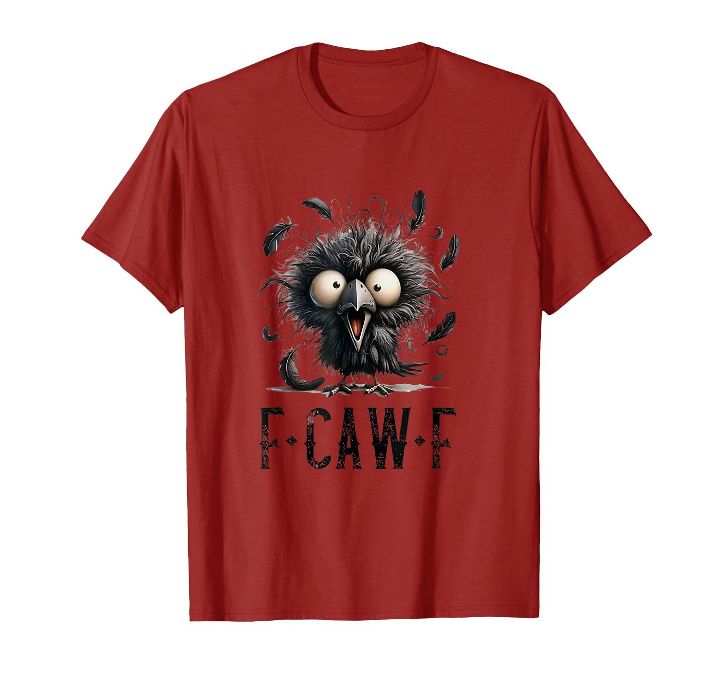 Black Crow, F-Caw-F Funny Black Bird Moon Gothic Adult Humor T-Shirt