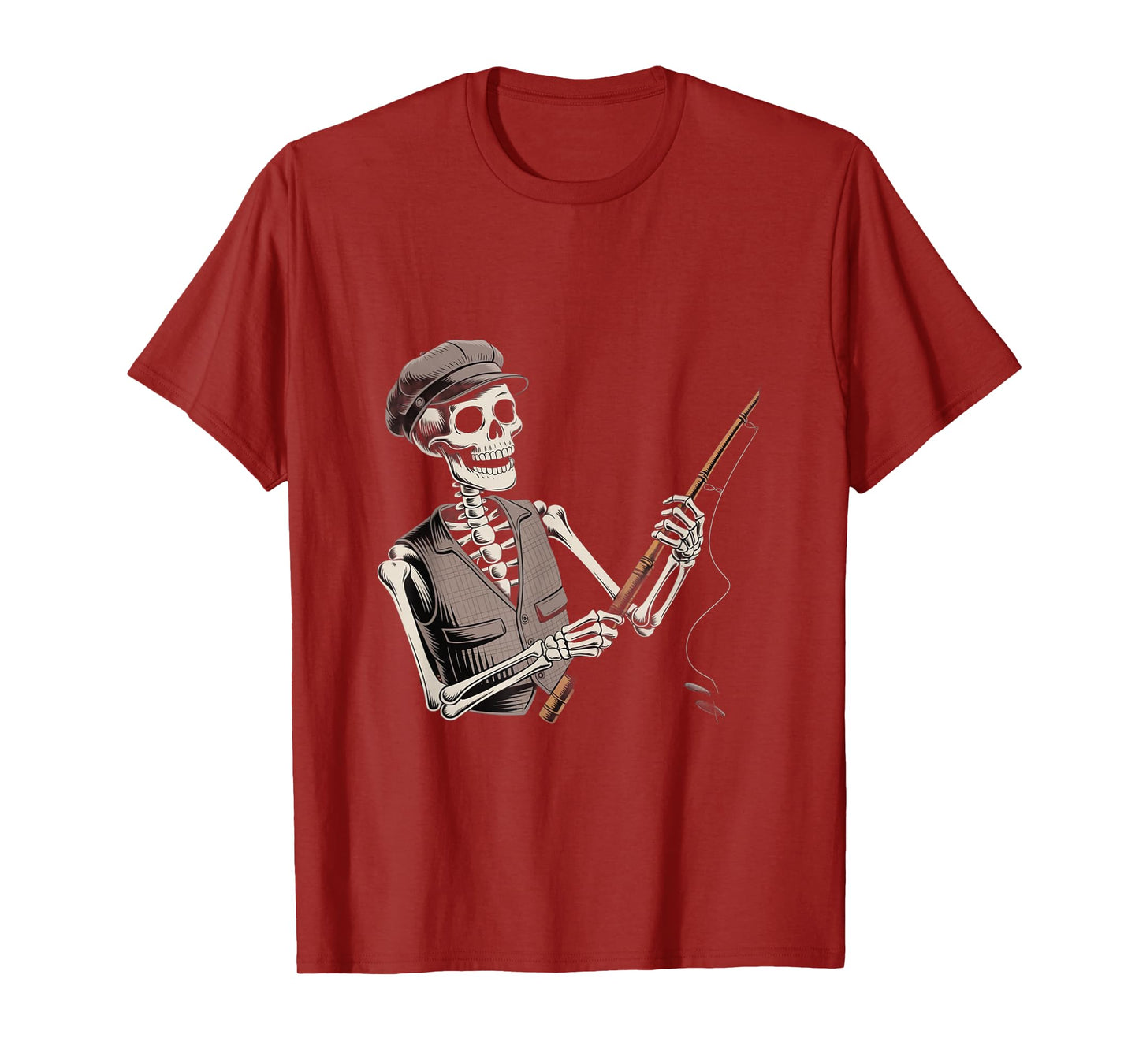 Funny Skeleton Fishing Logo Funny Skeleton Fishing Meme T-Shirt