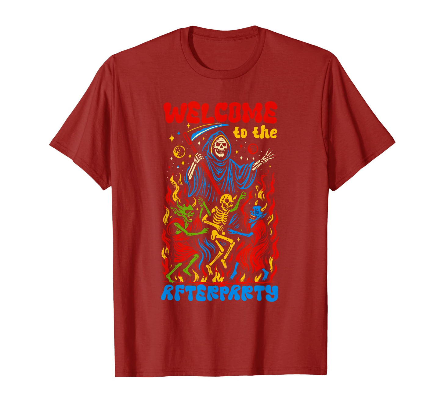 Welcome to The Afterparty Grim Reaper Funny Gothic Death T-Shirt