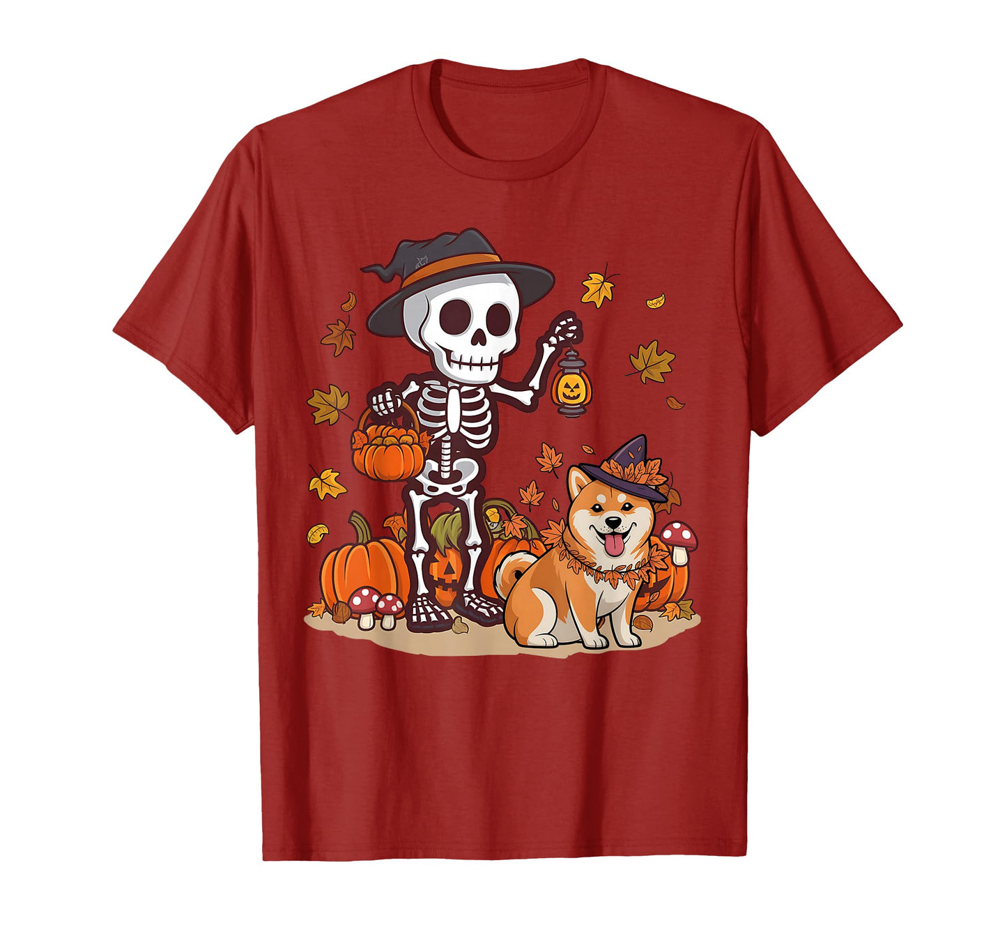 Funny Shiba Inu Skeleton Spooky Dog Lover Halloween T-Shirt