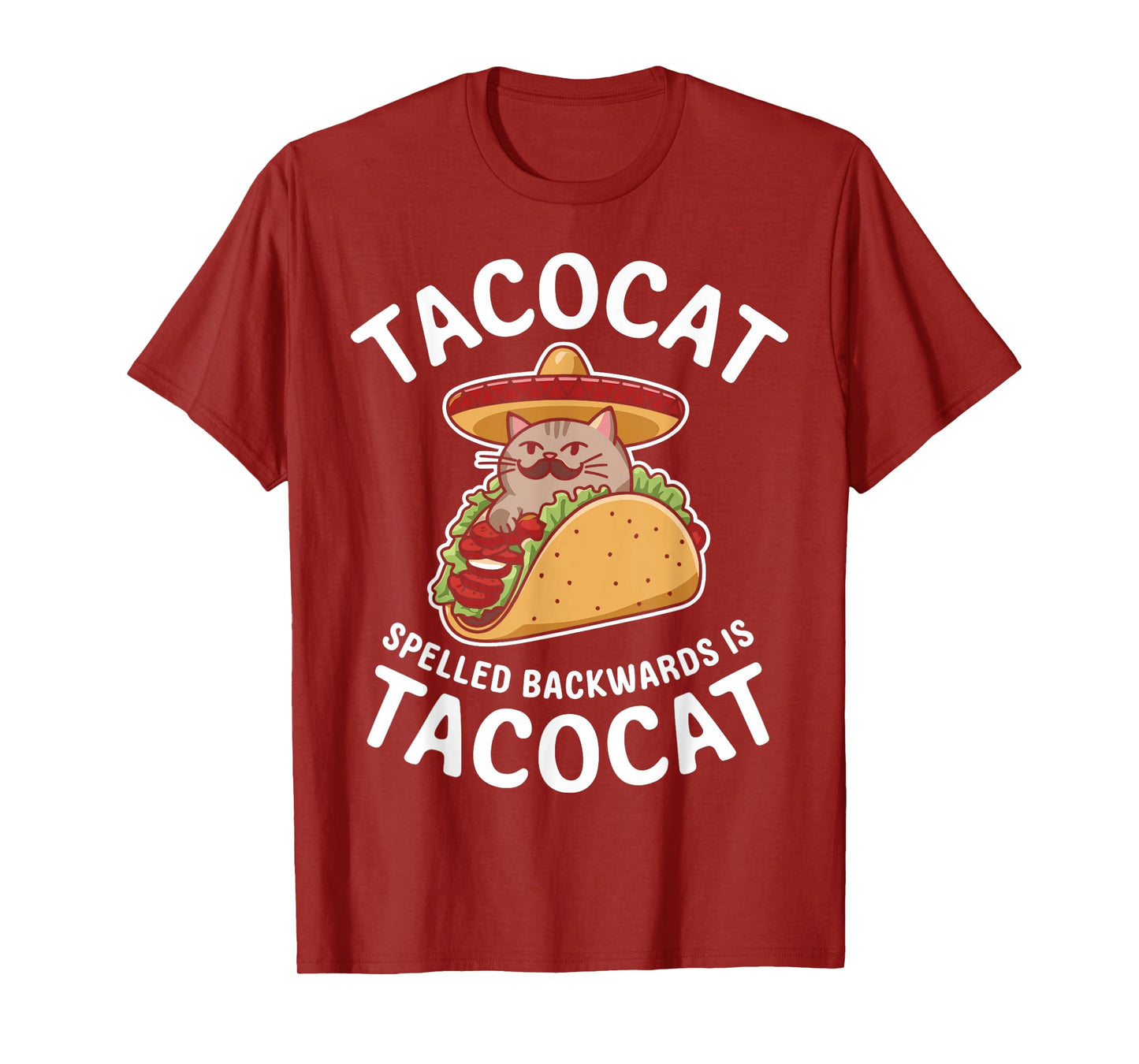 Tacocat Spelled Backward is Tacocat Funny Taco Day Fiesta T-Shirt