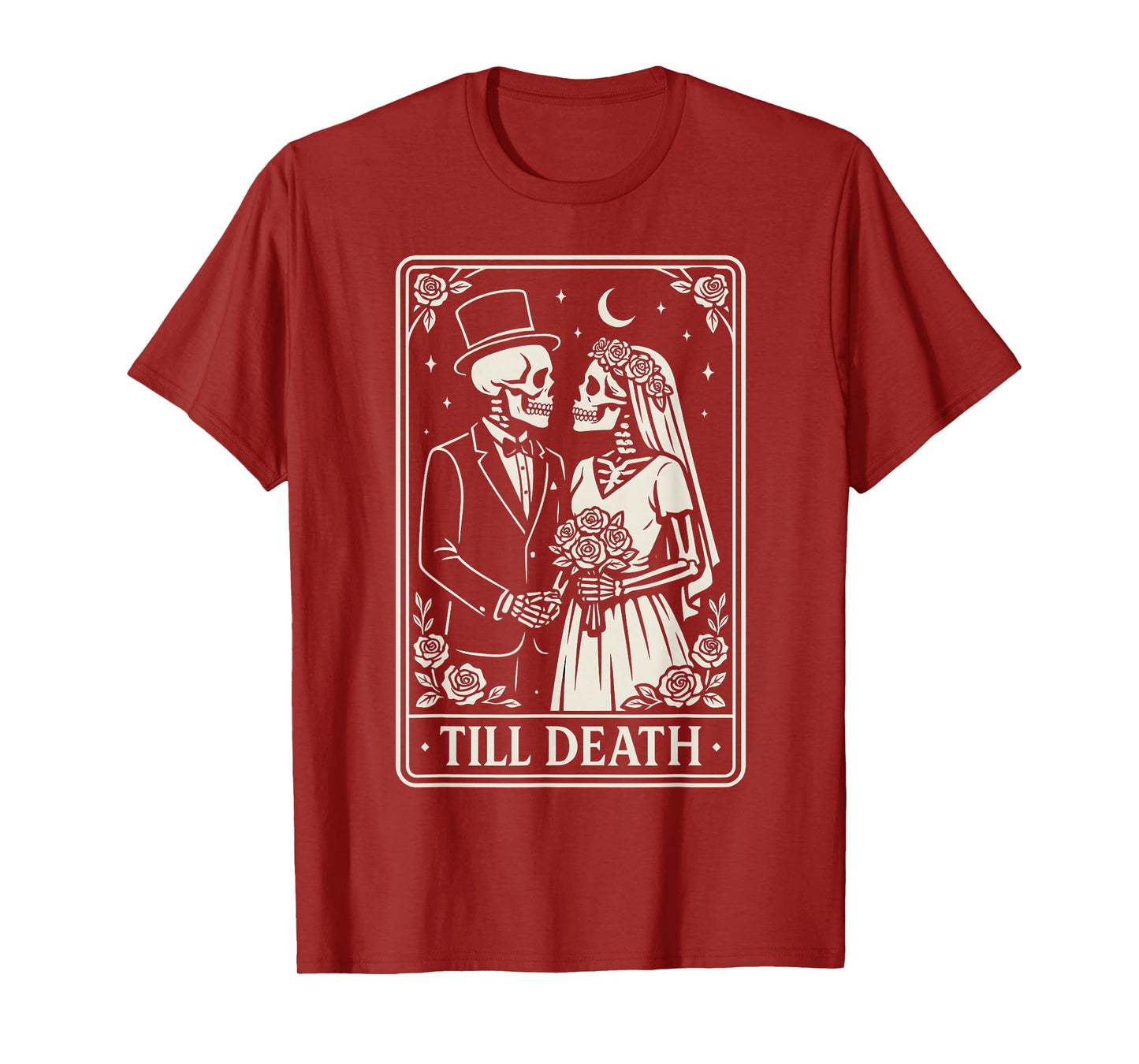 Till Death Skeleton Love Couples Gothic Wedding Bride Groom T-Shirt
