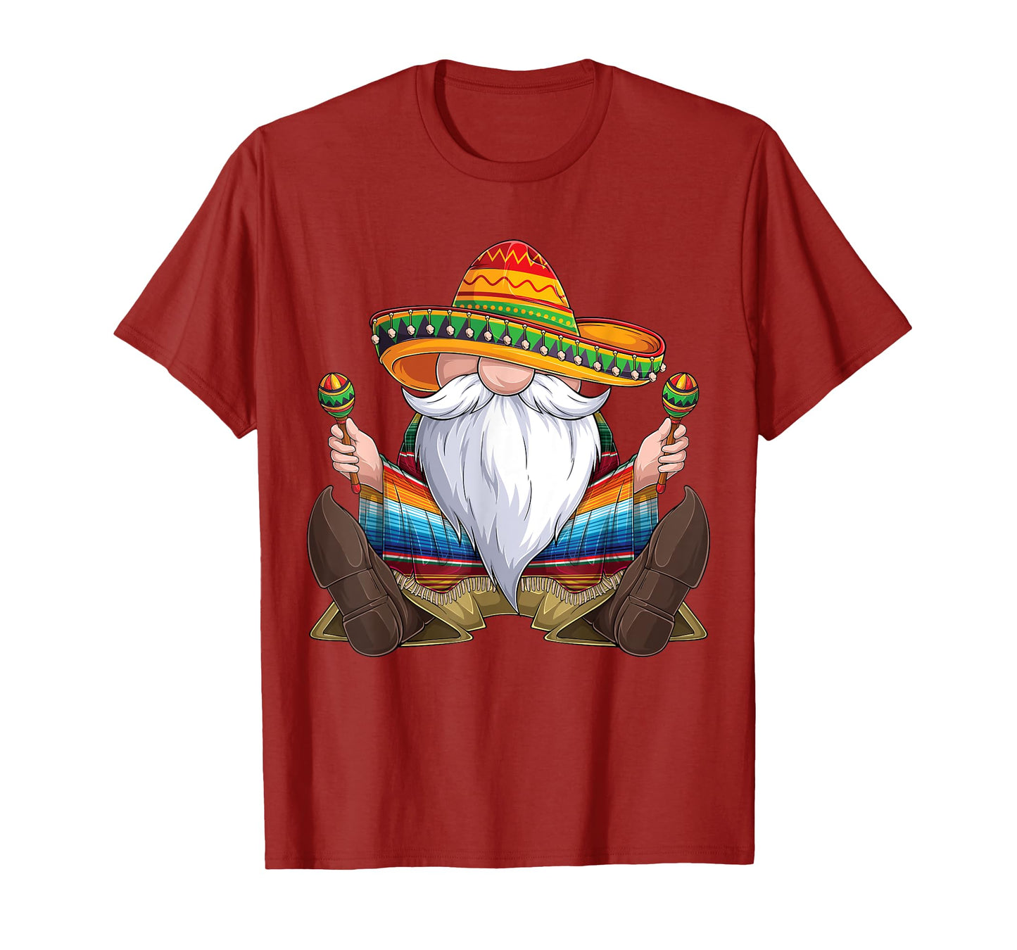 Mexican Gnome Cinco De Mayo Serape Poncho men Women kids boy T-Shirt