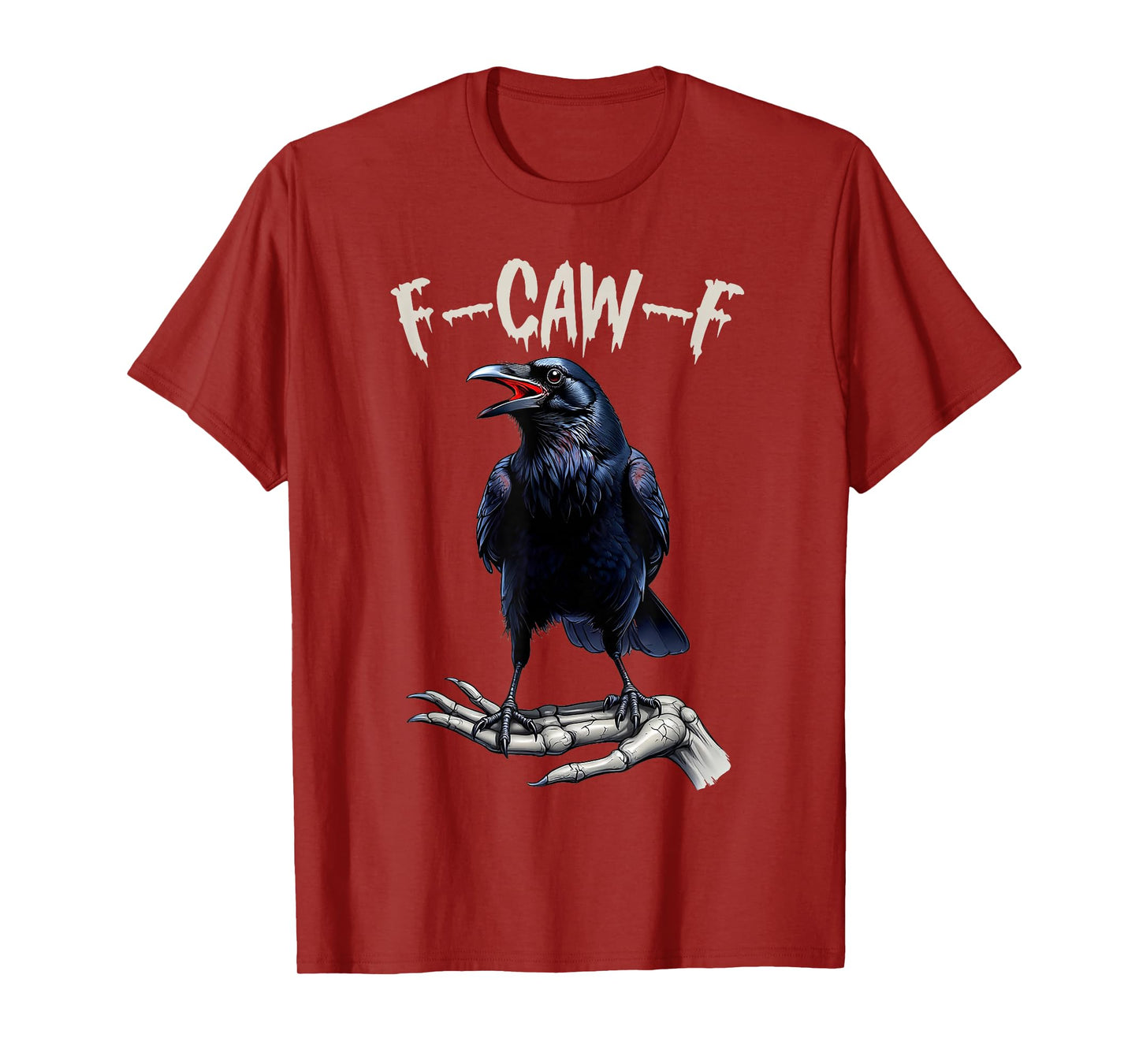 Black Crow, F-Caw-F Funny Black Bird Moon Gothic Adult Humor T-Shirt