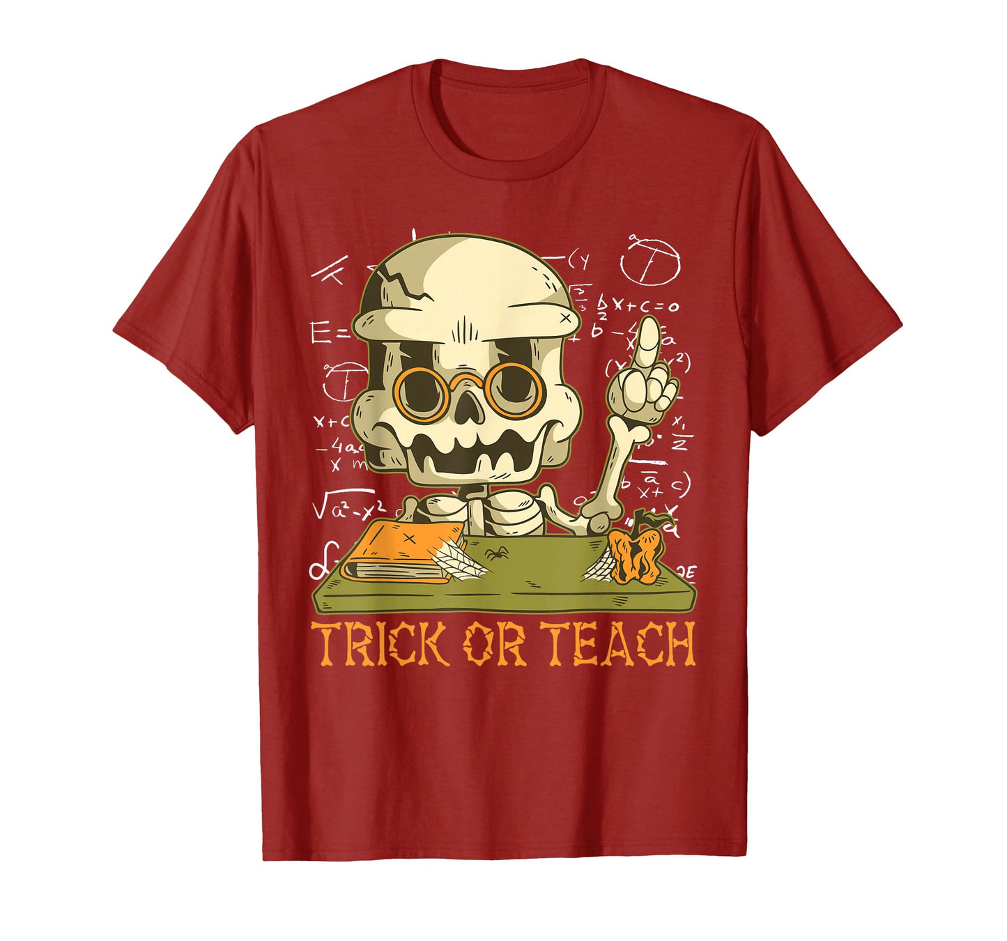 Trick Or Teach Funny Teacher Halloween Costume Math Teacher T-Shirt