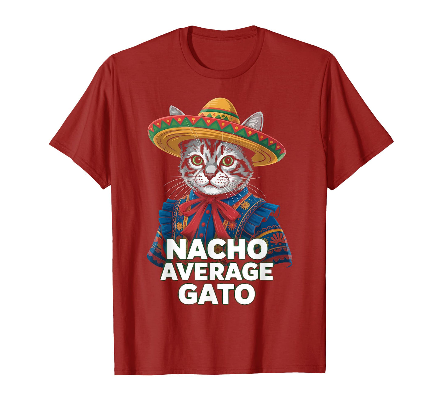 Gato Funny Cat Latino for Men Women Girls Kids Fiesta Taco T-Shirt