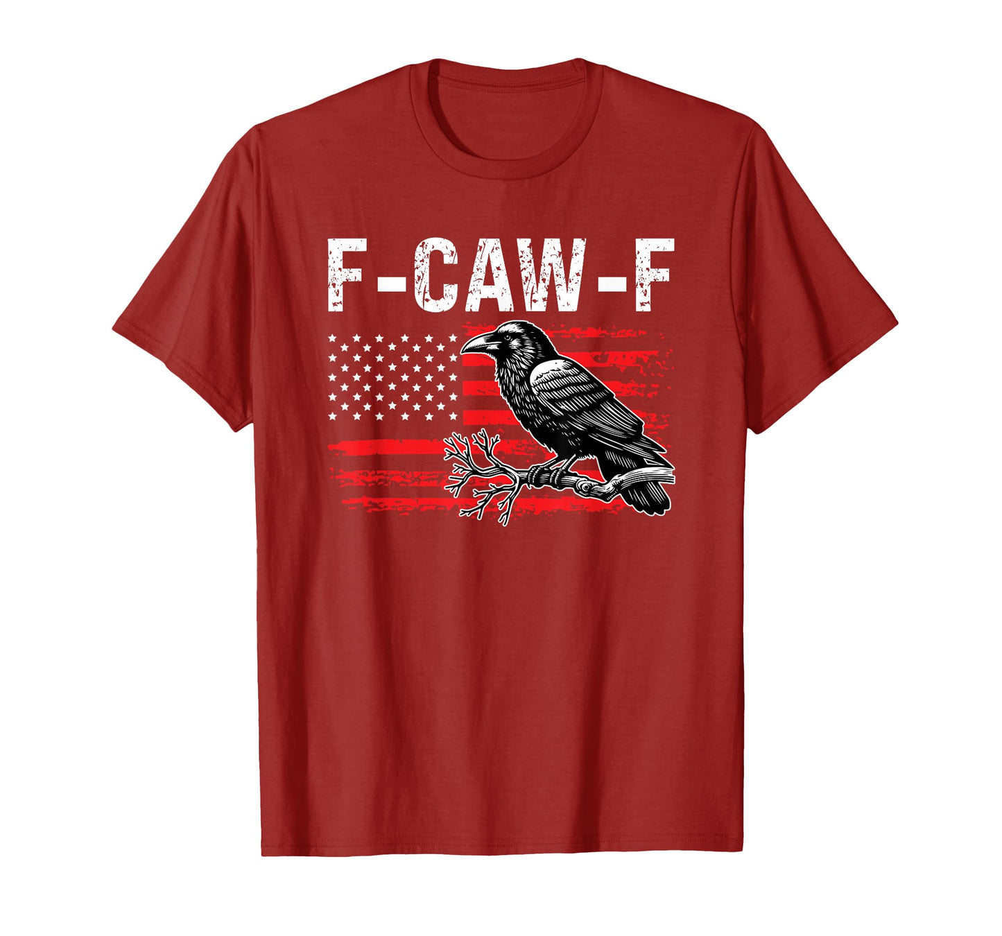 F-CAW-F Black Crow Retro USA Flag Distressed T-Shirt