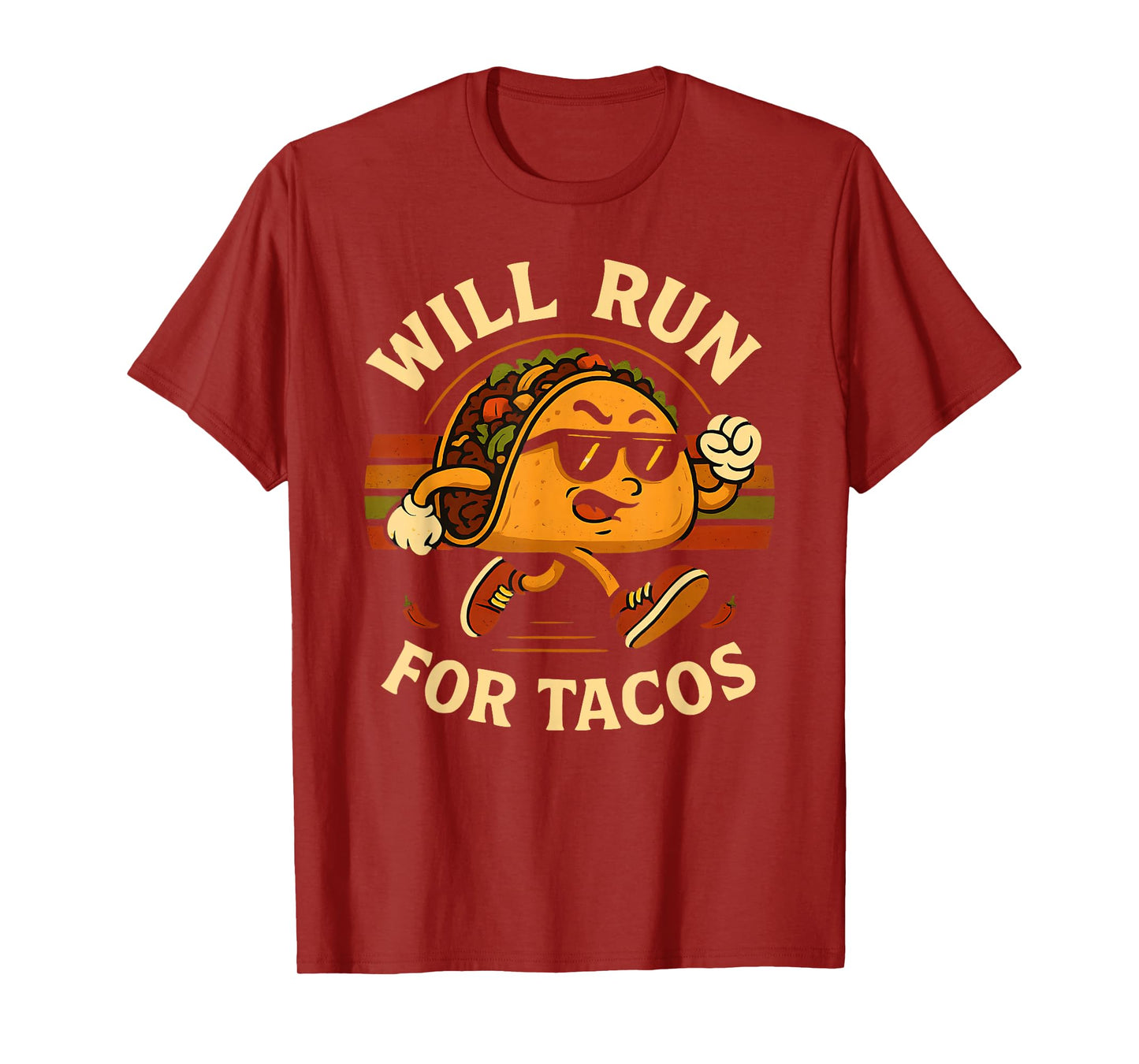 Will Run For Tacos Funny Running Tacos Lover Running T-Shirt