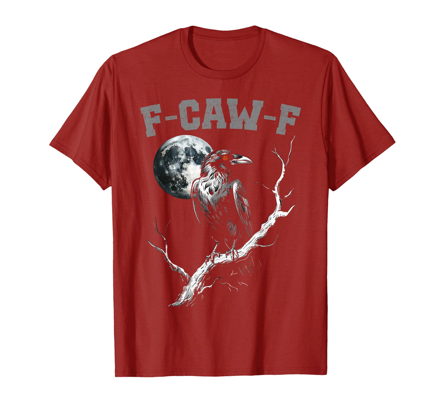 Black Crow, F-Caw-F Funny Black Bird Moon Gothic Adult Humor T-Shirt