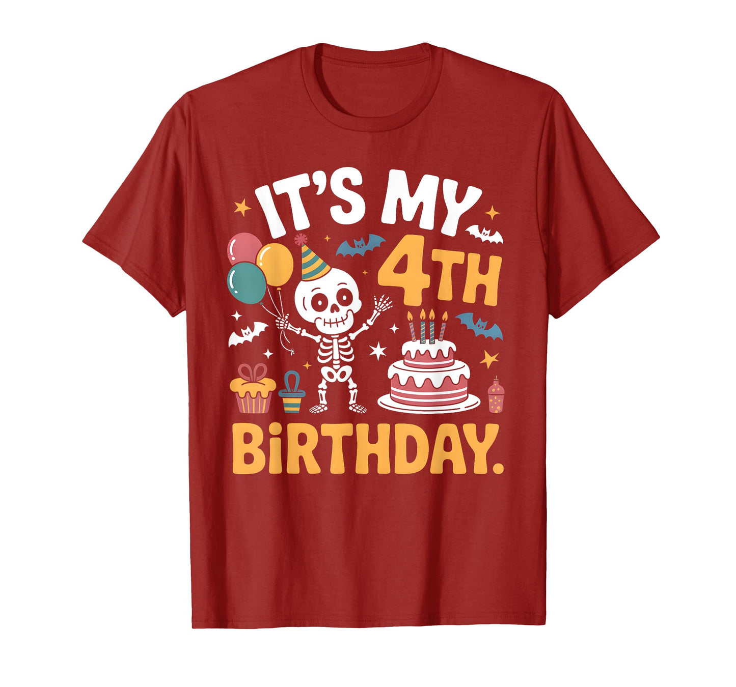 It’s My 4th Birthday Spooky Skeleton Halloween Costume Kids T-Shirt