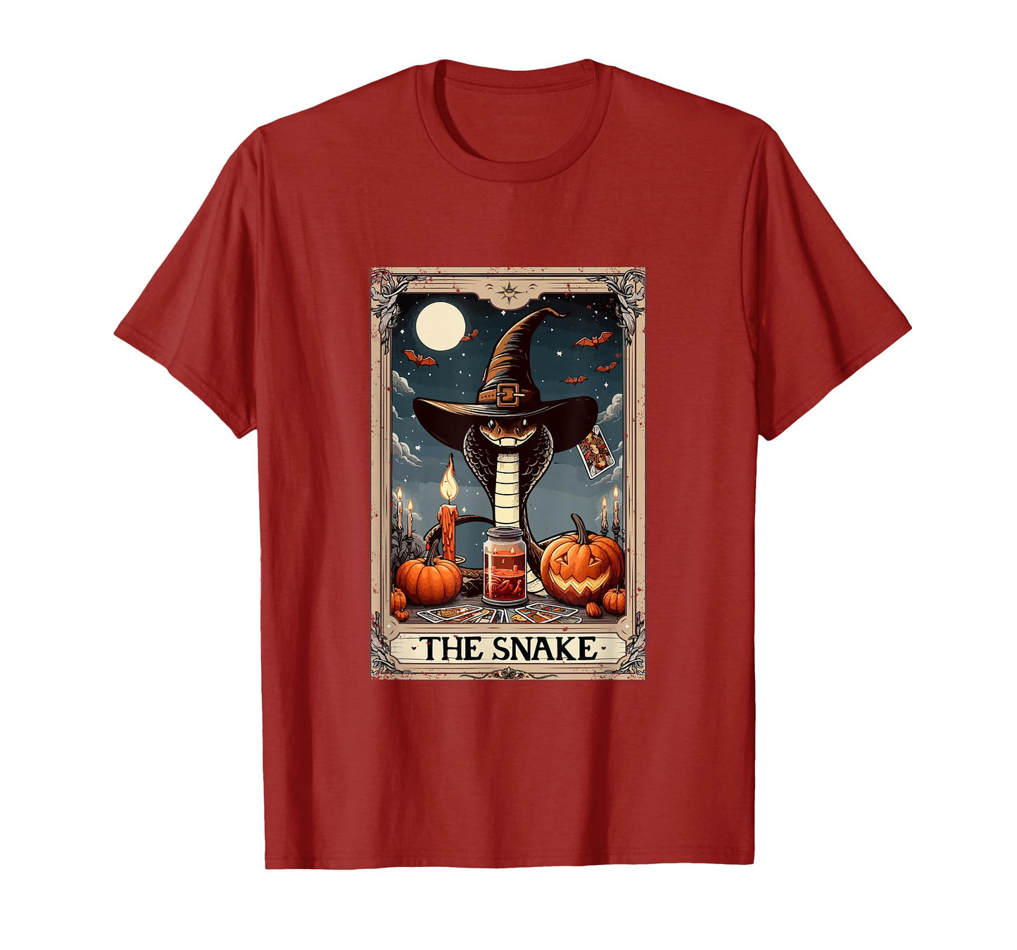 The Snake Halloween Witch Cute Tarot Card Lover Player T-Shirt