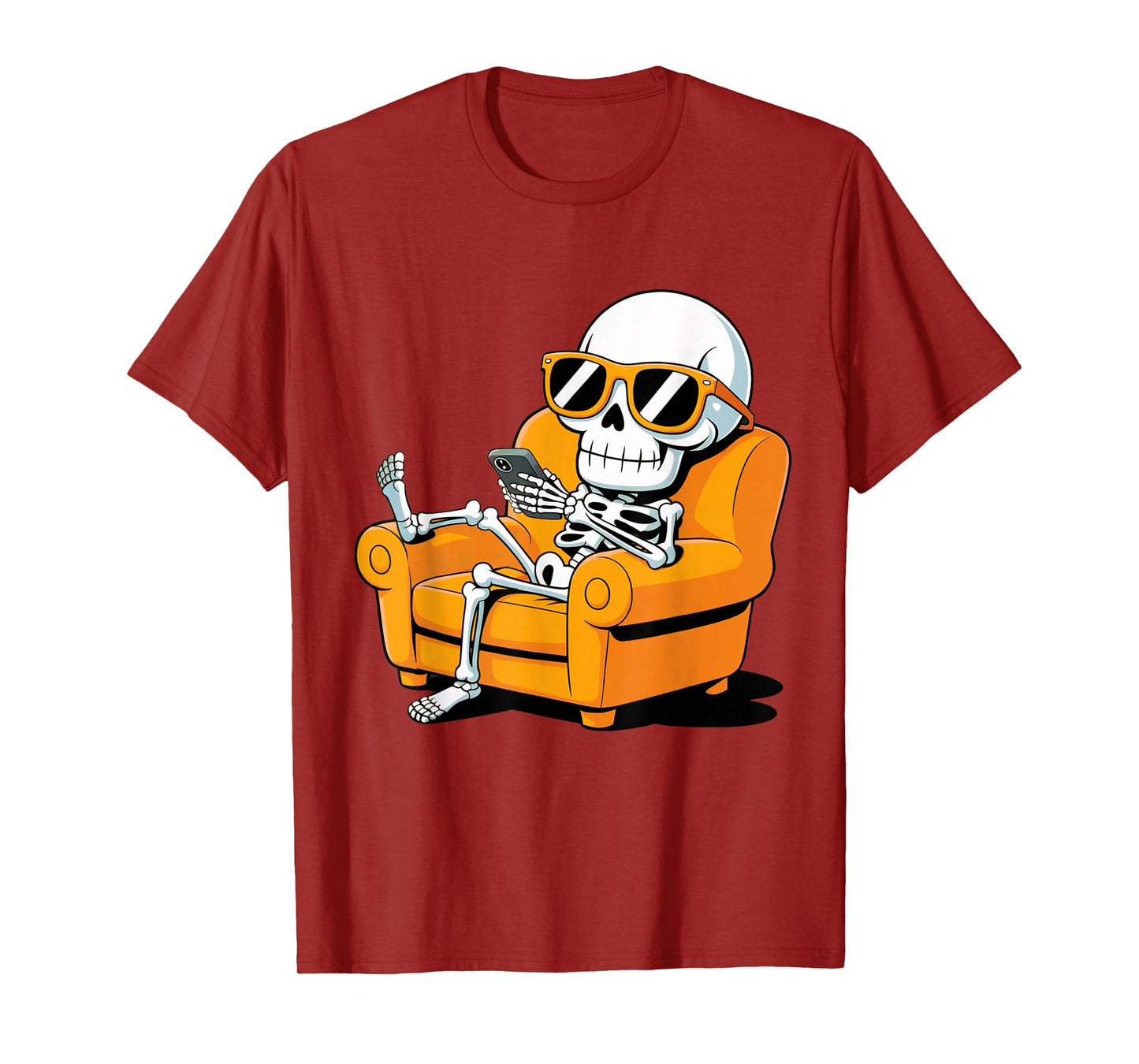 Halloween Skeleton Funny Smartphone Teens Boys Kids T-Shirt