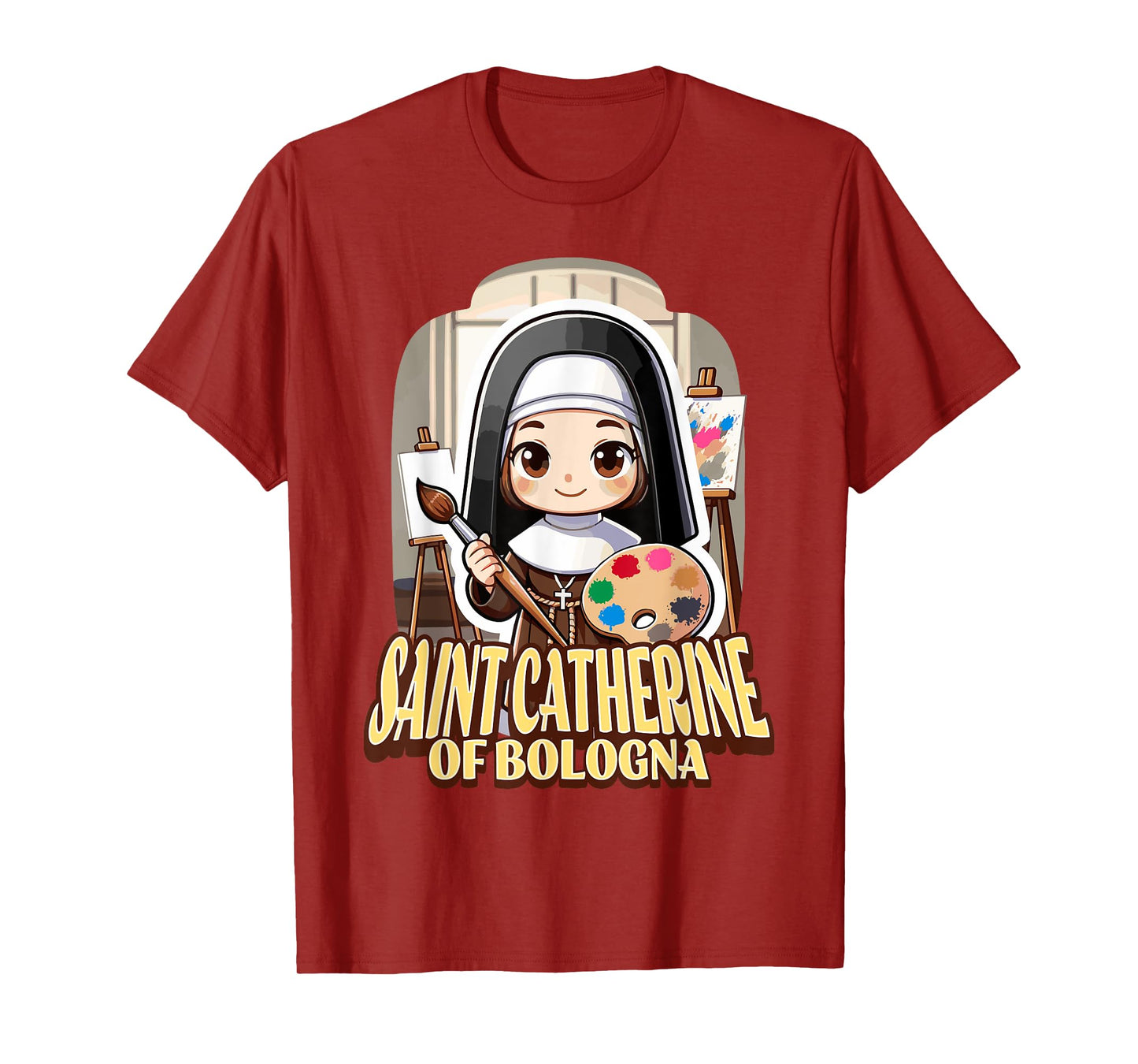 St Catherine of Bologna Patron Saint of Artists Catholic Art T-Shirt