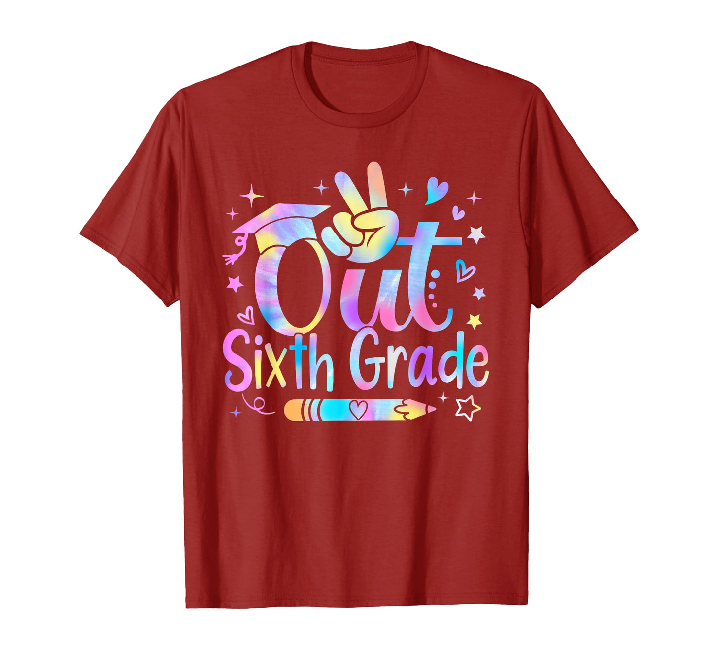 Peace Out Sixth Grade Cute Tie Dye Last Day Of 6th Grade T-Shirt