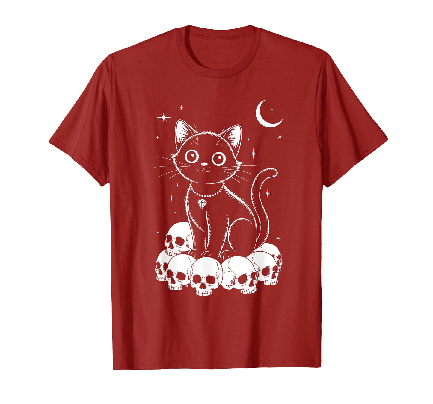 Cat Skulls Creepy Cute Kitty Goth Black Alt Alternative T-Shirt